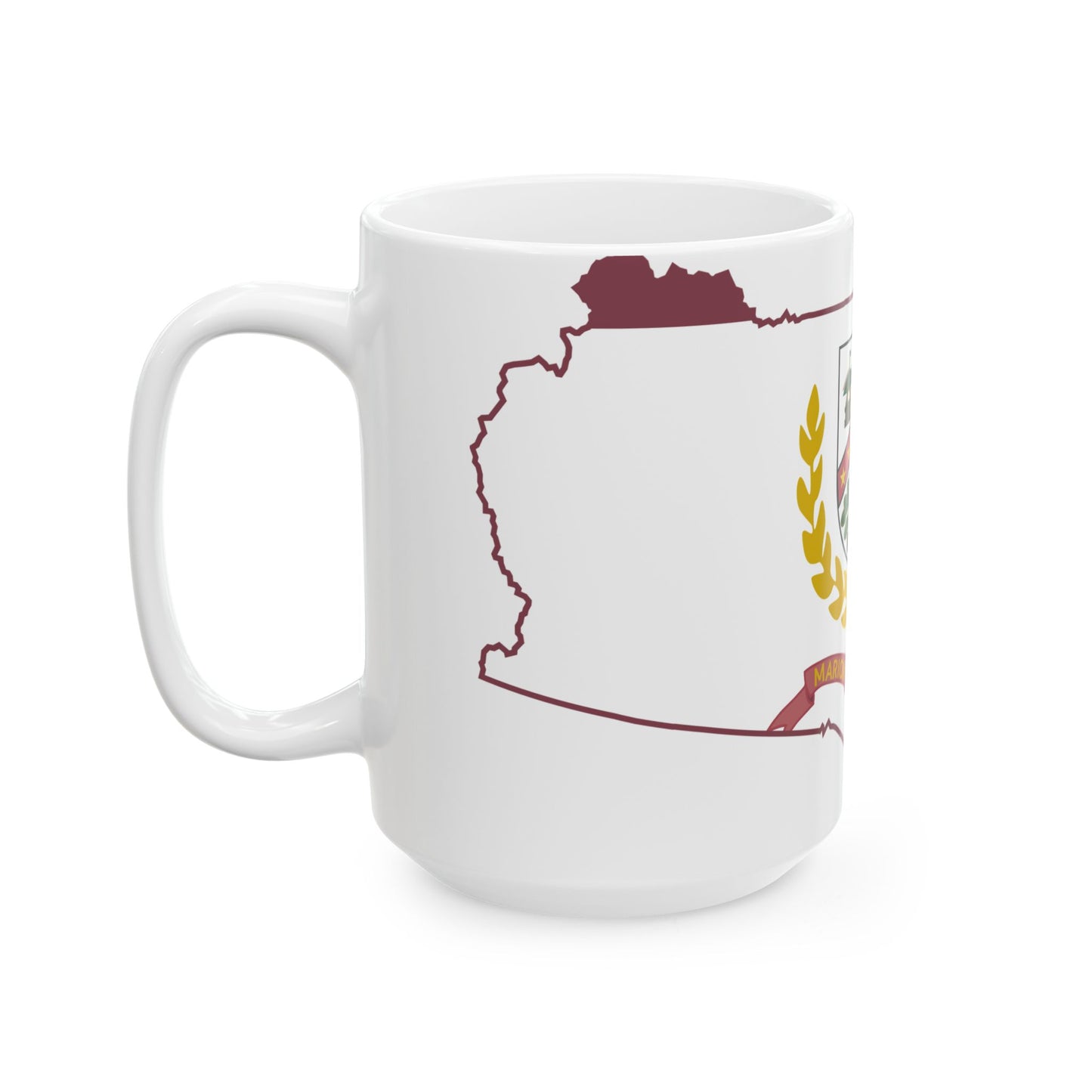 Flag map of Marion County West Virginia (United States) White Coffee Mug-Go Mug Yourself