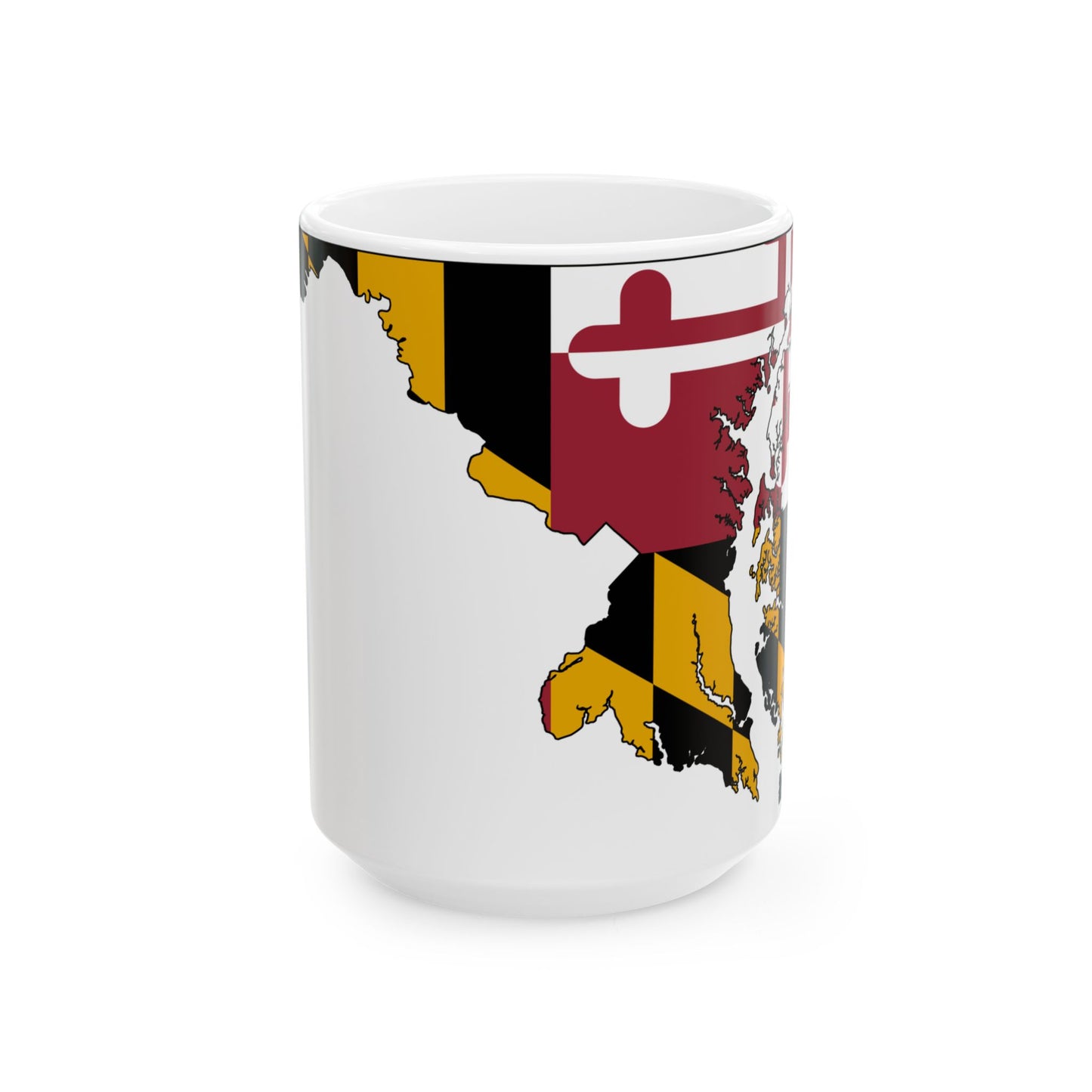 Flag-map of Maryland (United States) White Coffee Mug-15oz-Go Mug Yourself