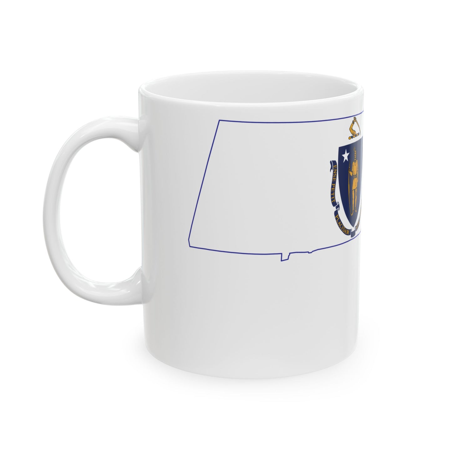 Flag-map of Massachusetts (United States) White Coffee Mug-Go Mug Yourself