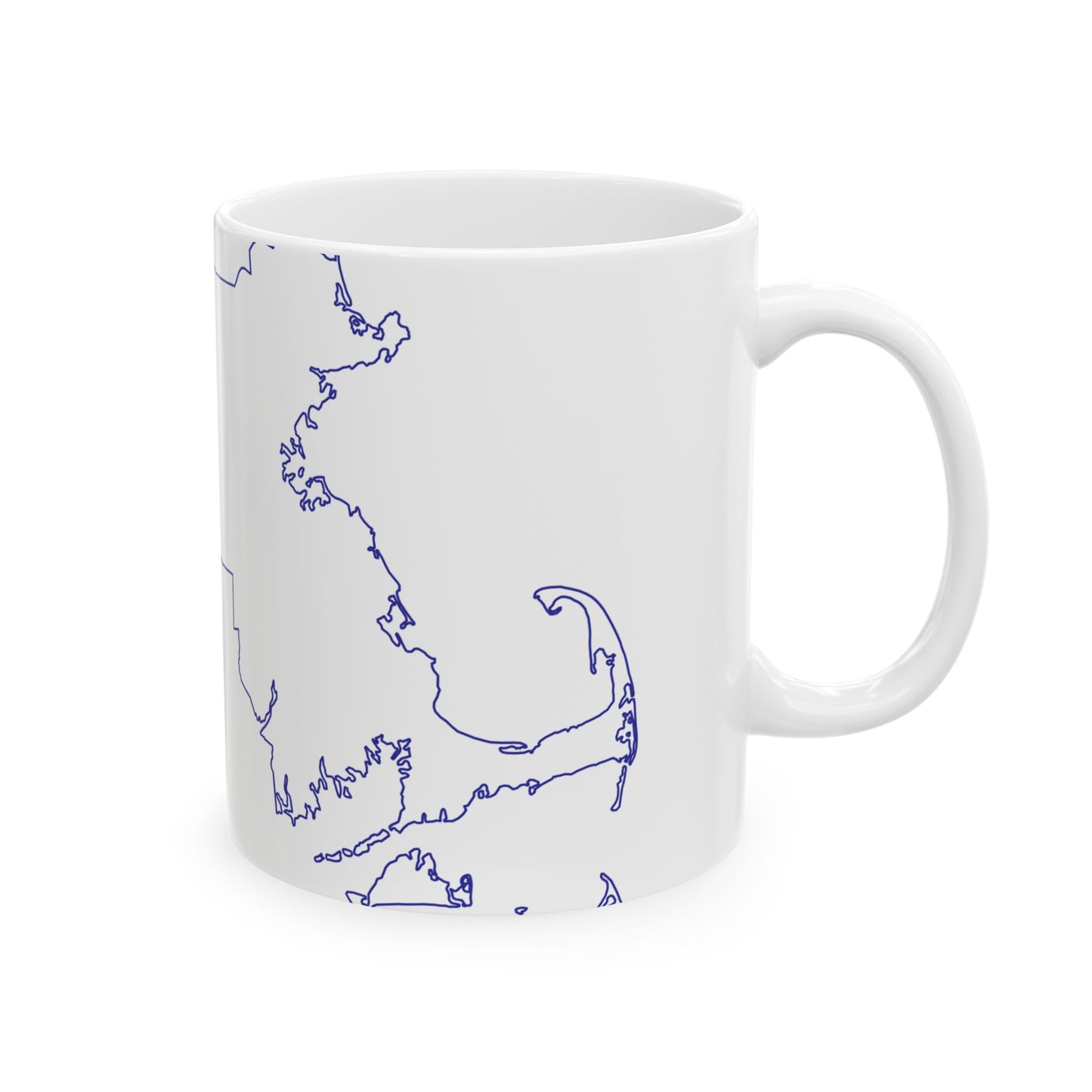 Flag-map of Massachusetts (United States) White Coffee Mug-Go Mug Yourself