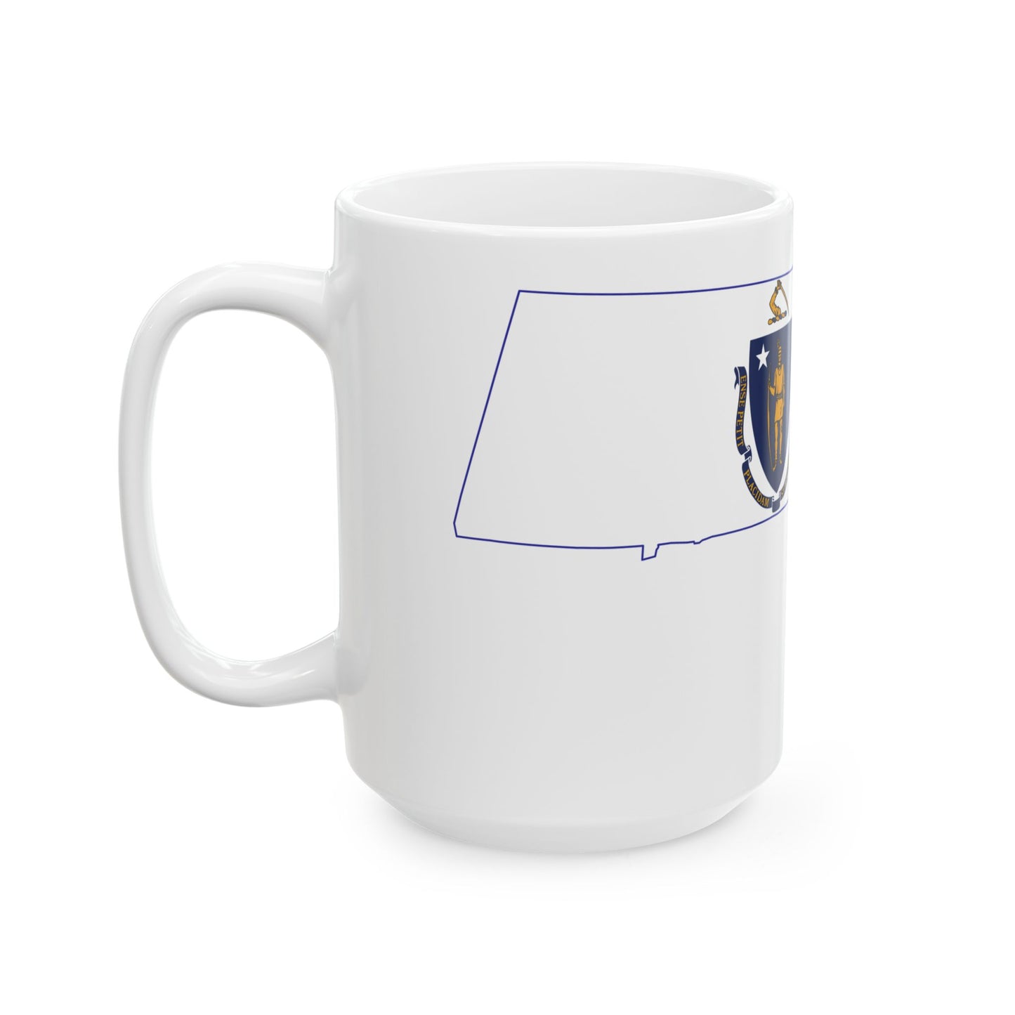 Flag-map of Massachusetts (United States) White Coffee Mug-Go Mug Yourself