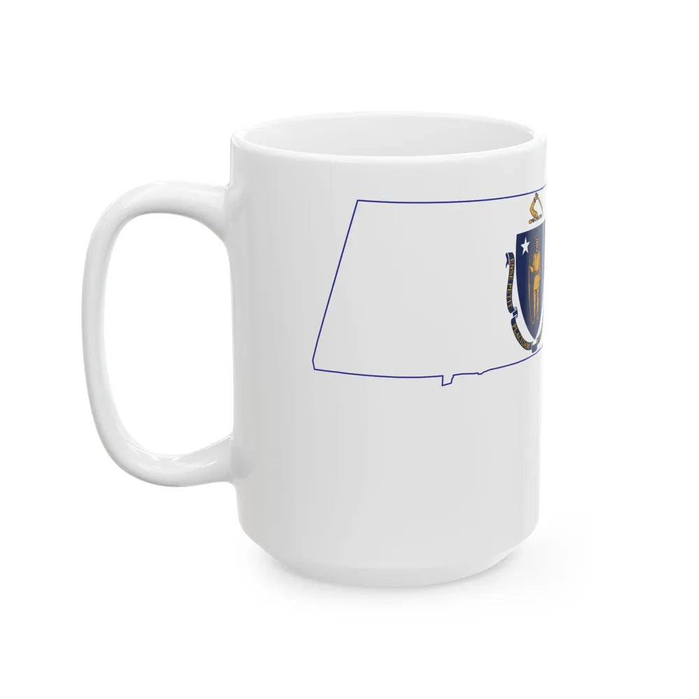 Flag-map of Massachusetts (United States) White Coffee Mug - Go Mug Yourself
