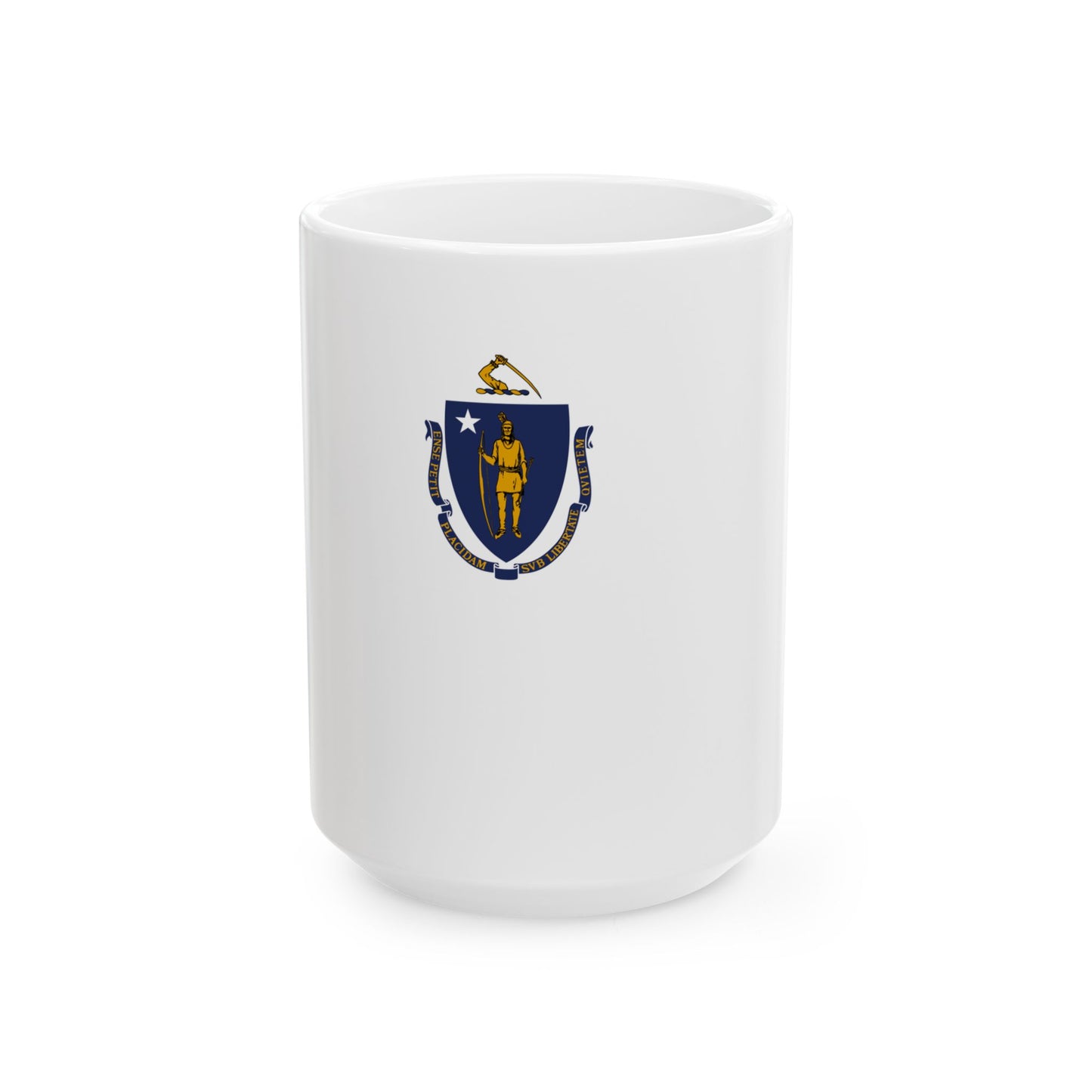 Flag-map of Massachusetts without outline (United States) White Coffee Mug-15oz-Go Mug Yourself