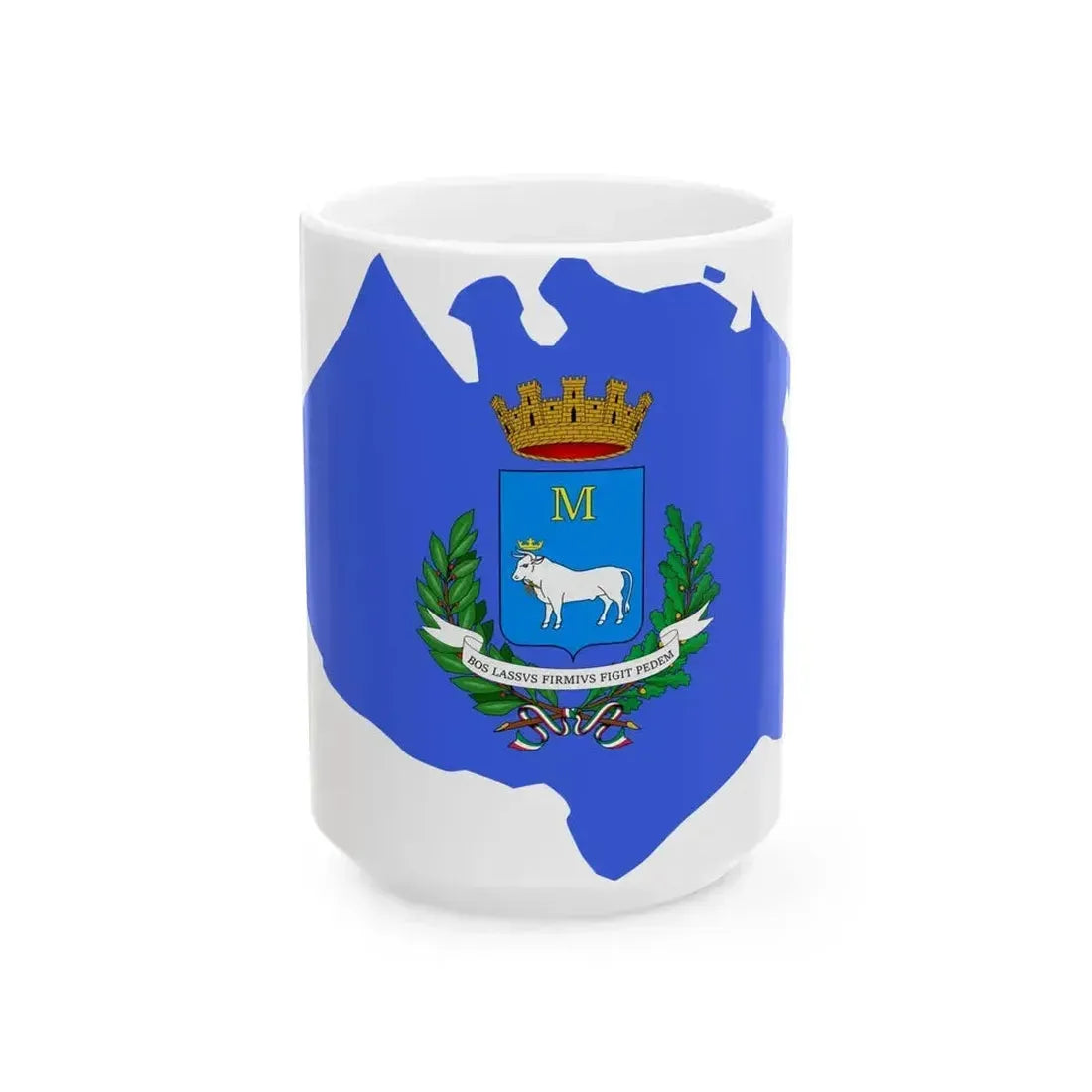 Flag map of Matera (Italy) White Coffee Mug 15oz - Go Mug Yourself