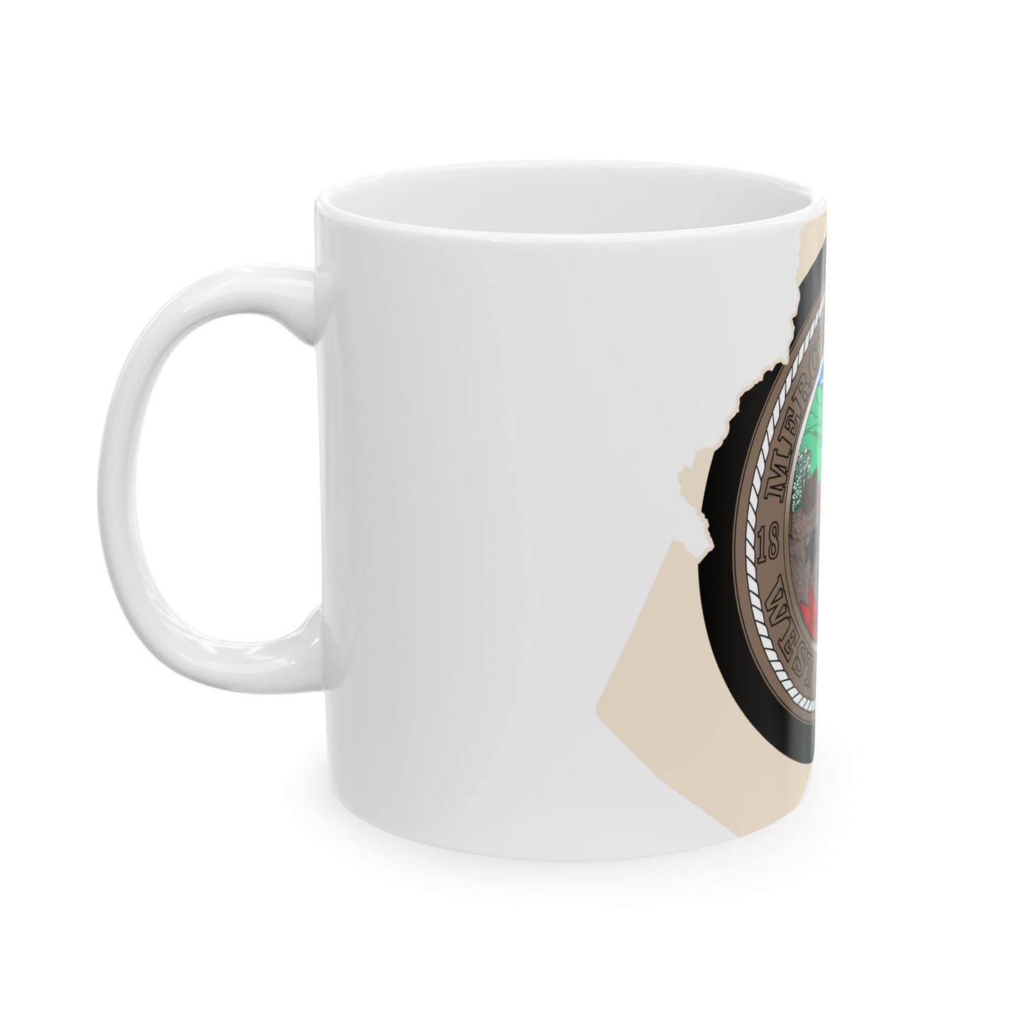 Flag map of Mercer County West Virginia (United States) White Coffee Mug-Go Mug Yourself