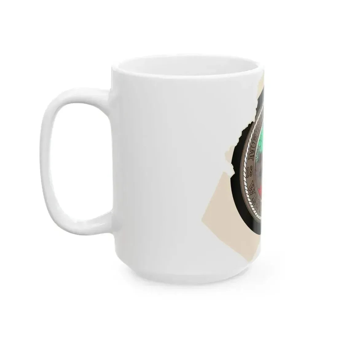 Flag map of Mercer County West Virginia (United States) White Coffee Mug - Go Mug Yourself