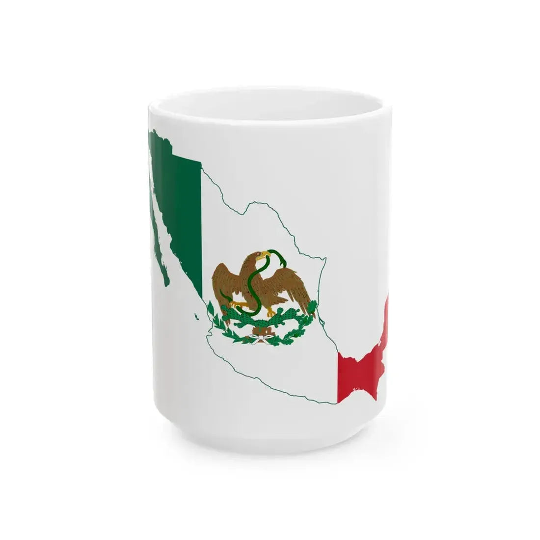 Flag-map of Mexico 1848-1853 (Mexico) White Coffee Mug 15oz - Go Mug Yourself