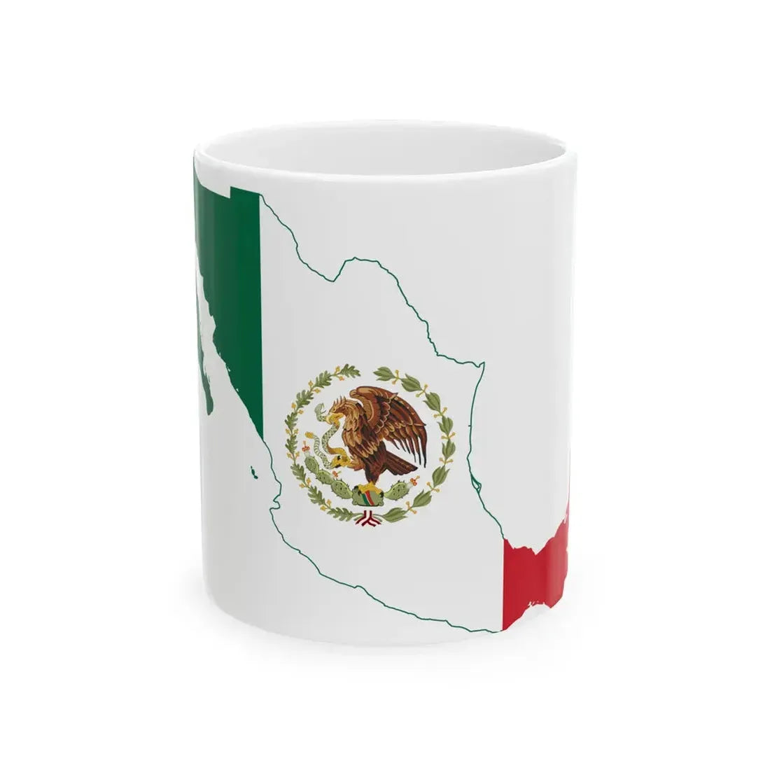 Flag-map of Mexico 1934-1968 (Mexico) White Coffee Mug 11oz - Go Mug Yourself