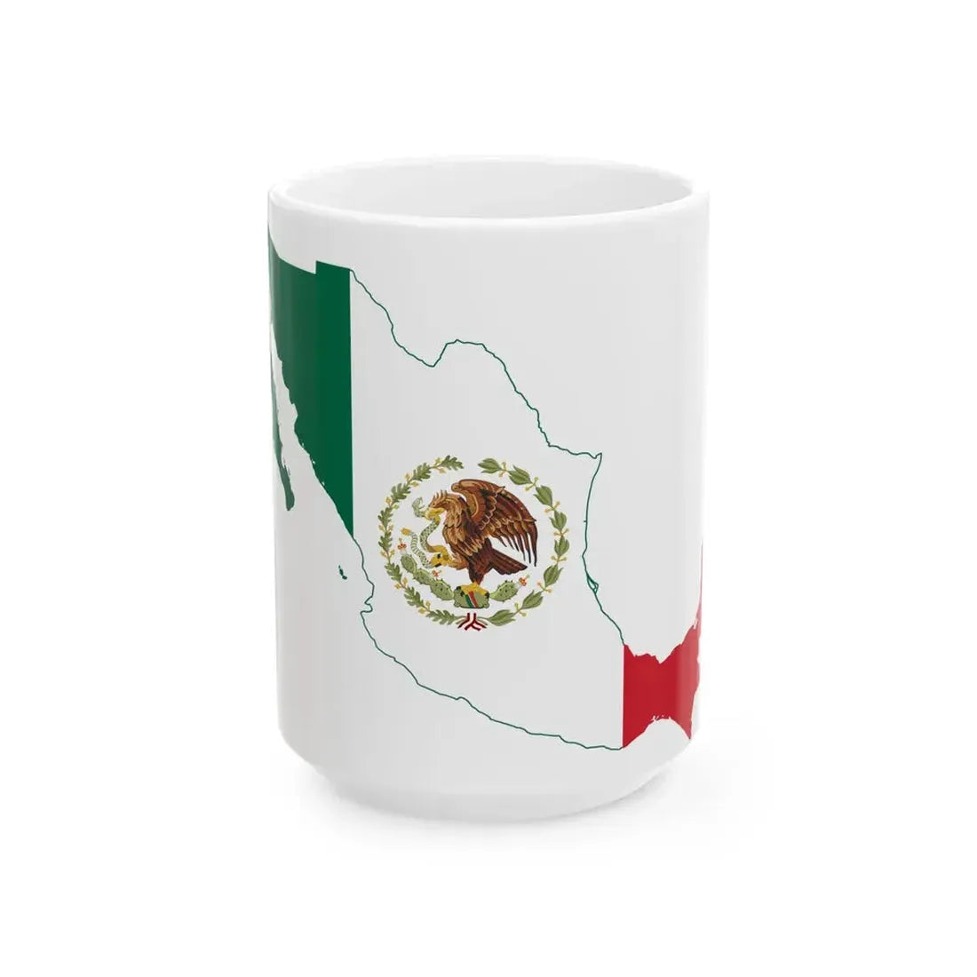 Flag-map of Mexico 1934-1968 (Mexico) White Coffee Mug 15oz - Go Mug Yourself