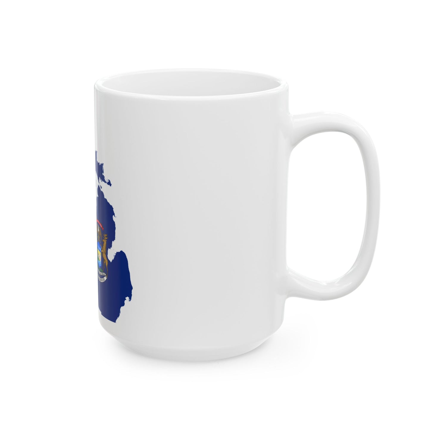 Flag map of Michigan (United States) White Coffee Mug-Go Mug Yourself