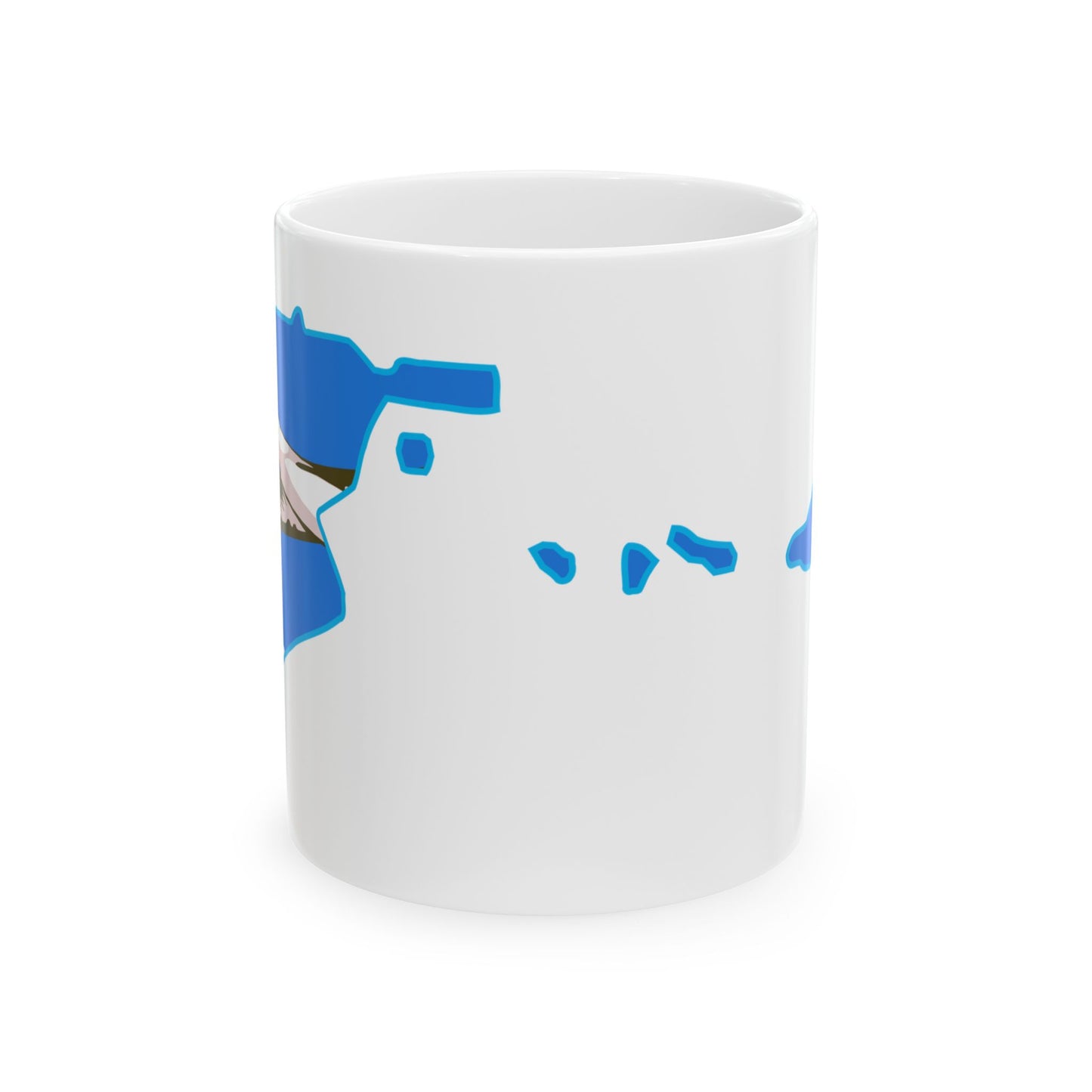 Flag map of Midway Atoll (United States) White Coffee Mug-11oz-Go Mug Yourself