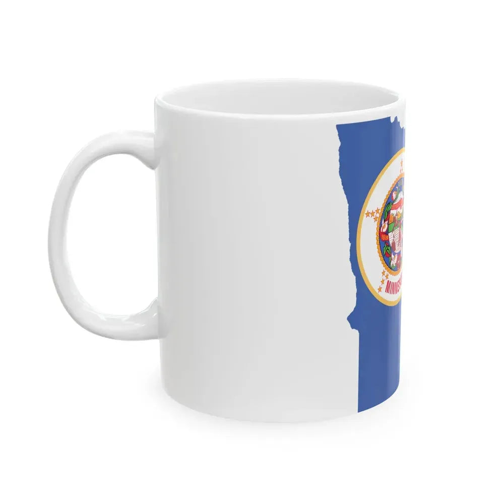 Flag map of Minnesota 1983-2024 (United States) White Coffee Mug - Go Mug Yourself