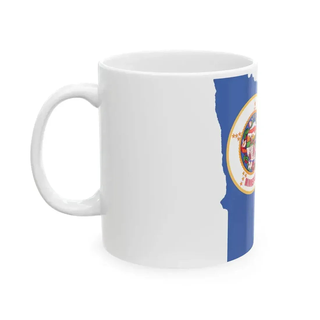 Flag map of Minnesota 1983-2024 (United States) White Coffee Mug - Go Mug Yourself