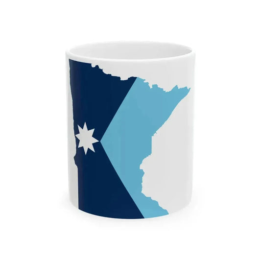Flag map of Minnesota 2024 (United States) White Coffee Mug 11oz - Go Mug Yourself