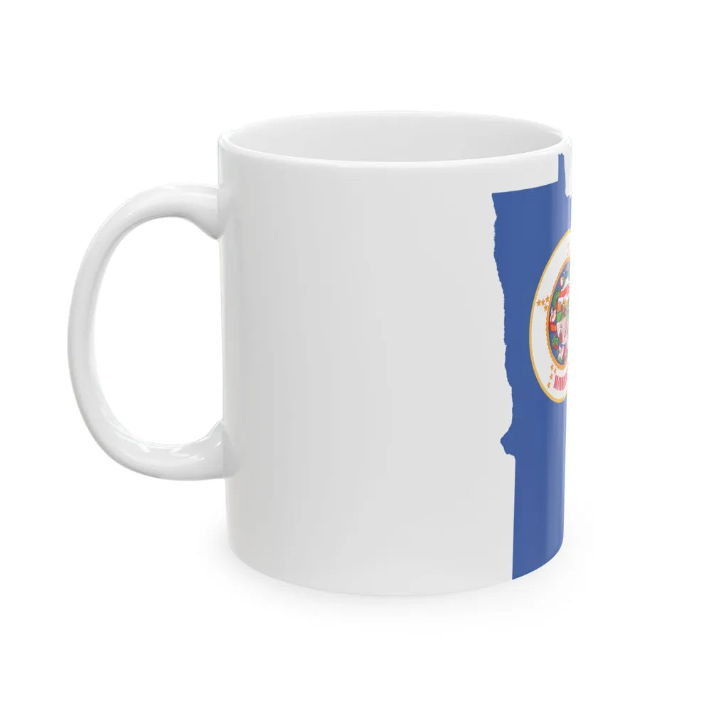 Flag-map of Minnesota alternative version (United States) White Coffee Mug - Go Mug Yourself