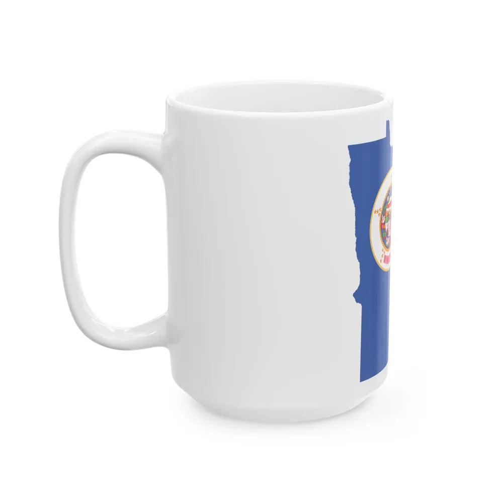 Flag-map of Minnesota alternative version (United States) White Coffee Mug - Go Mug Yourself