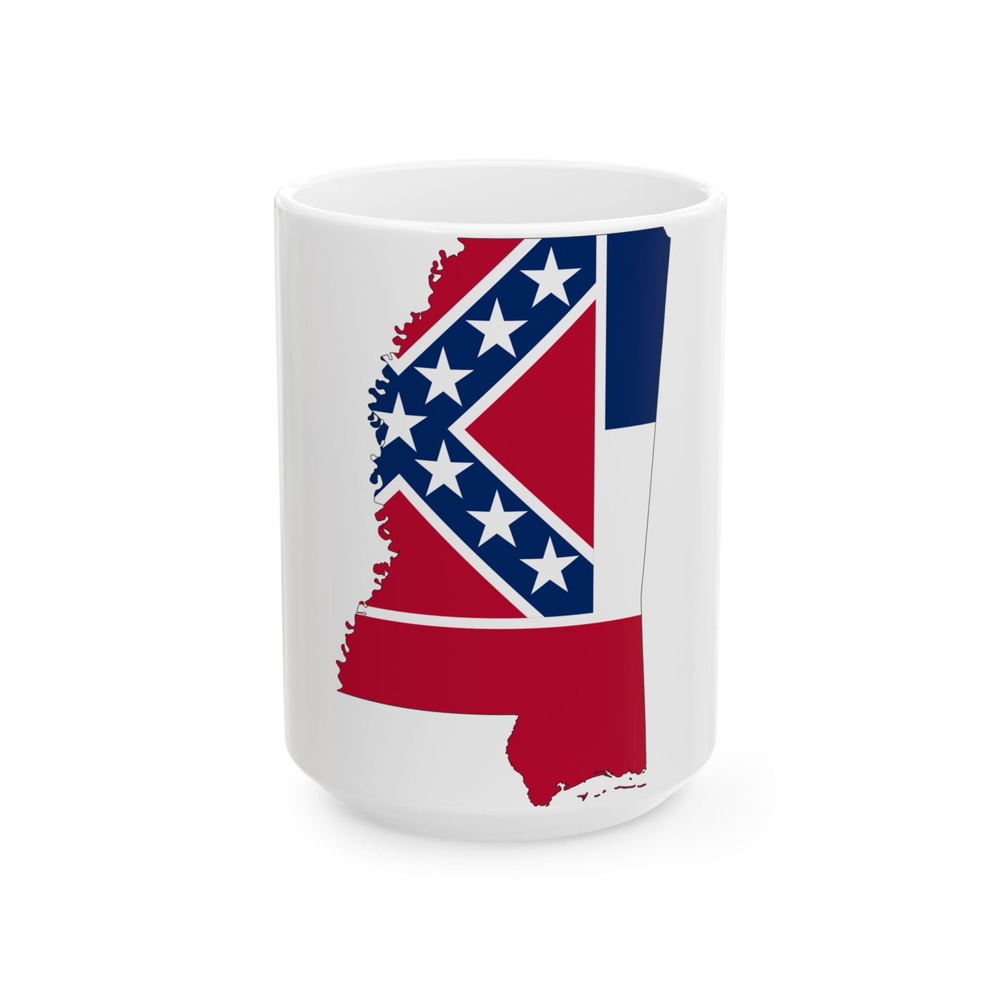 Flag map of Mississippi 1894-2020 (United States) White Coffee Mug-15oz-Go Mug Yourself