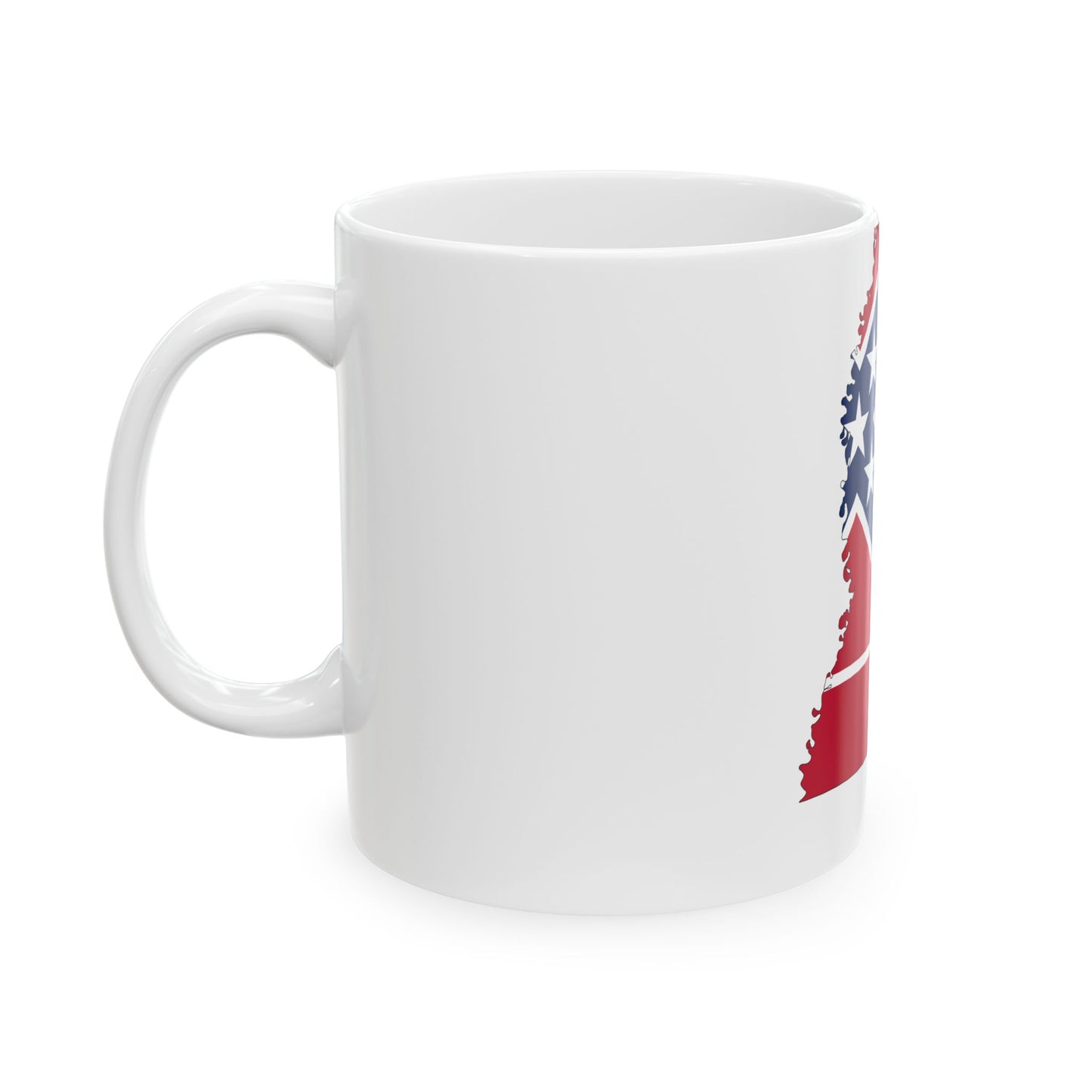 Flag map of Mississippi 1894-2020 (United States) White Coffee Mug-Go Mug Yourself