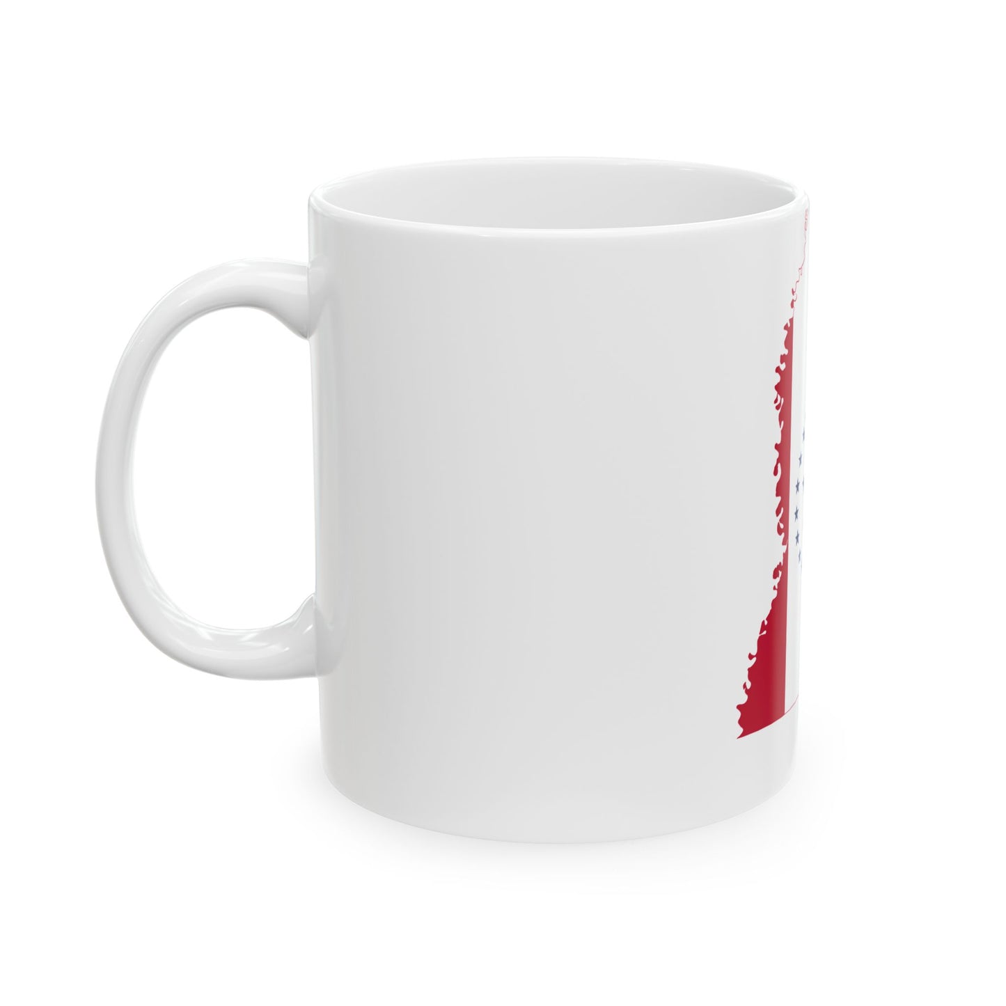 Flag map of Mississippi Hospitality Flag (United States) White Coffee Mug-Go Mug Yourself