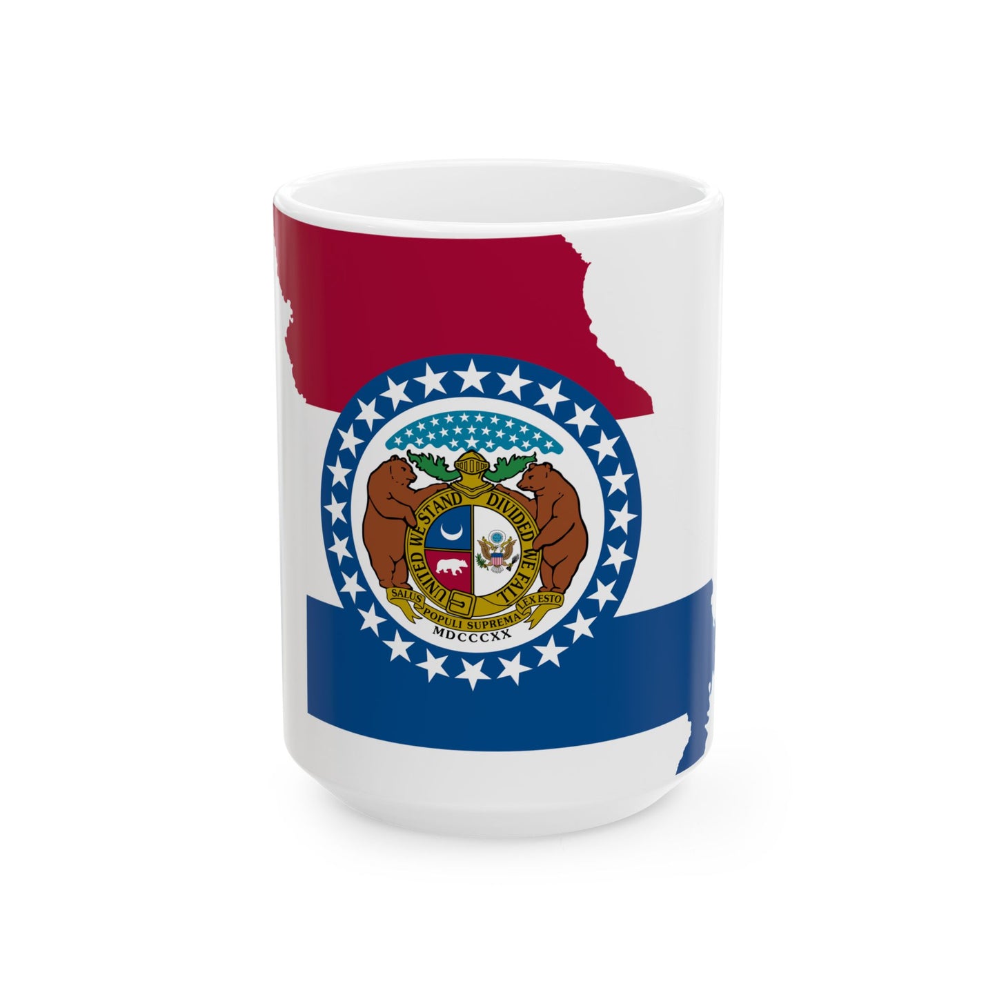 Flag-map of Missouri (United States) White Coffee Mug-15oz-Go Mug Yourself