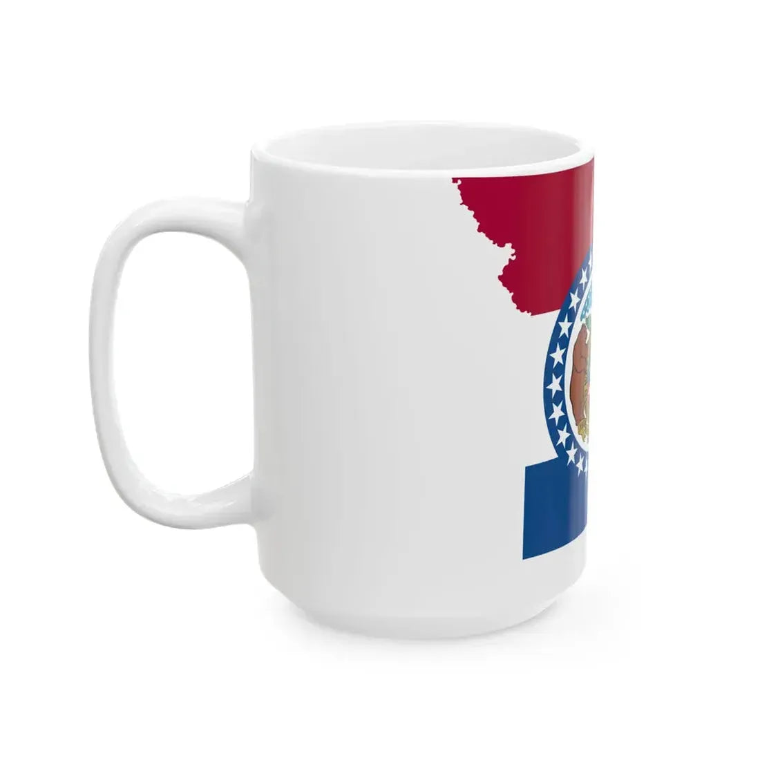 Flag-map of Missouri (United States) White Coffee Mug - Go Mug Yourself