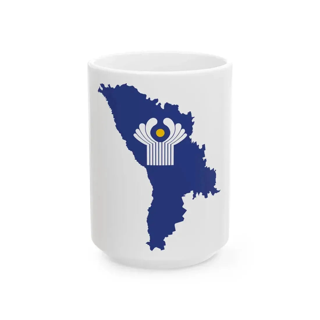 Flag-map of Moldova CIS (Moldova) White Coffee Mug 15oz - Go Mug Yourself