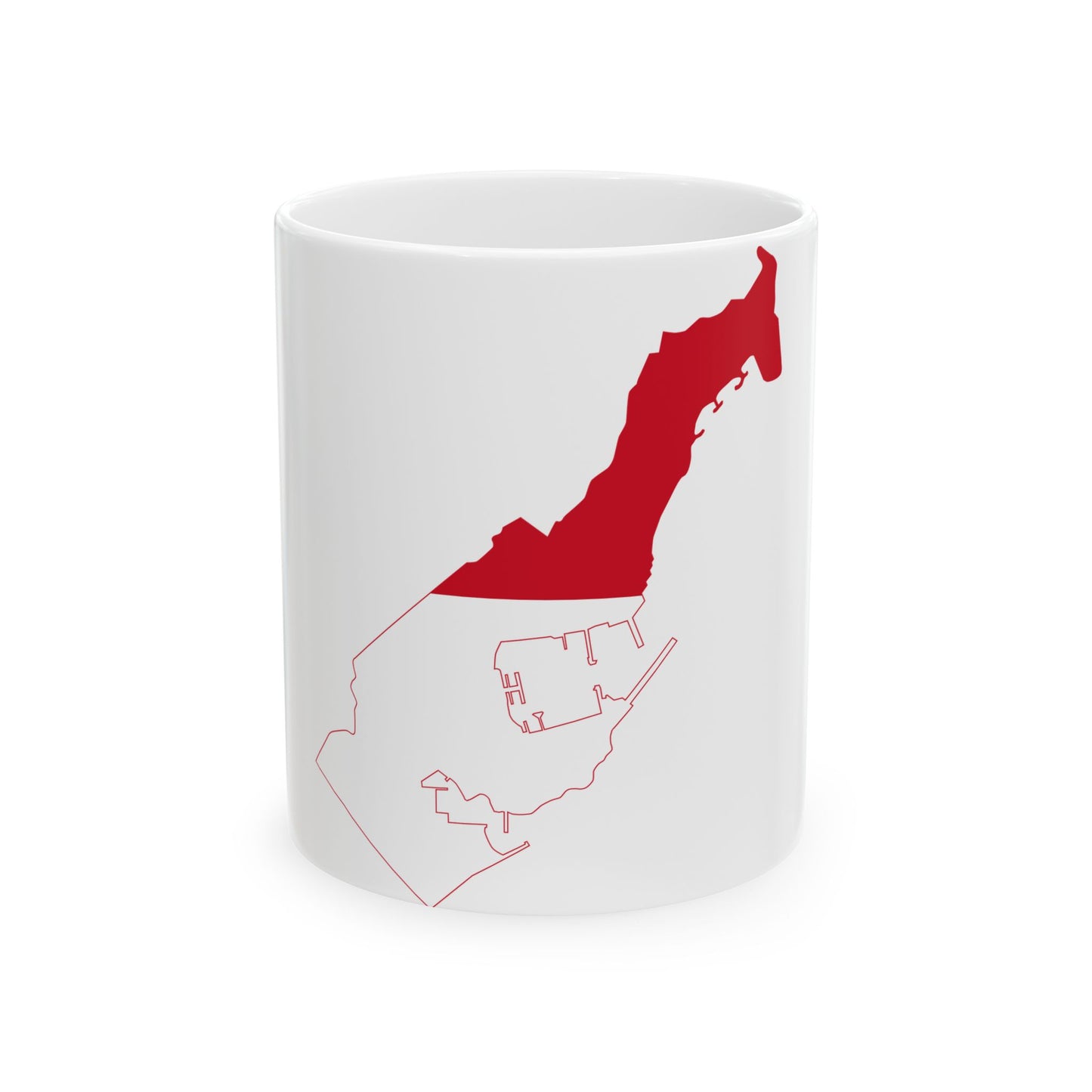 Flag-map of Monaco2 (Monaco) White Coffee Mug-11oz-Go Mug Yourself