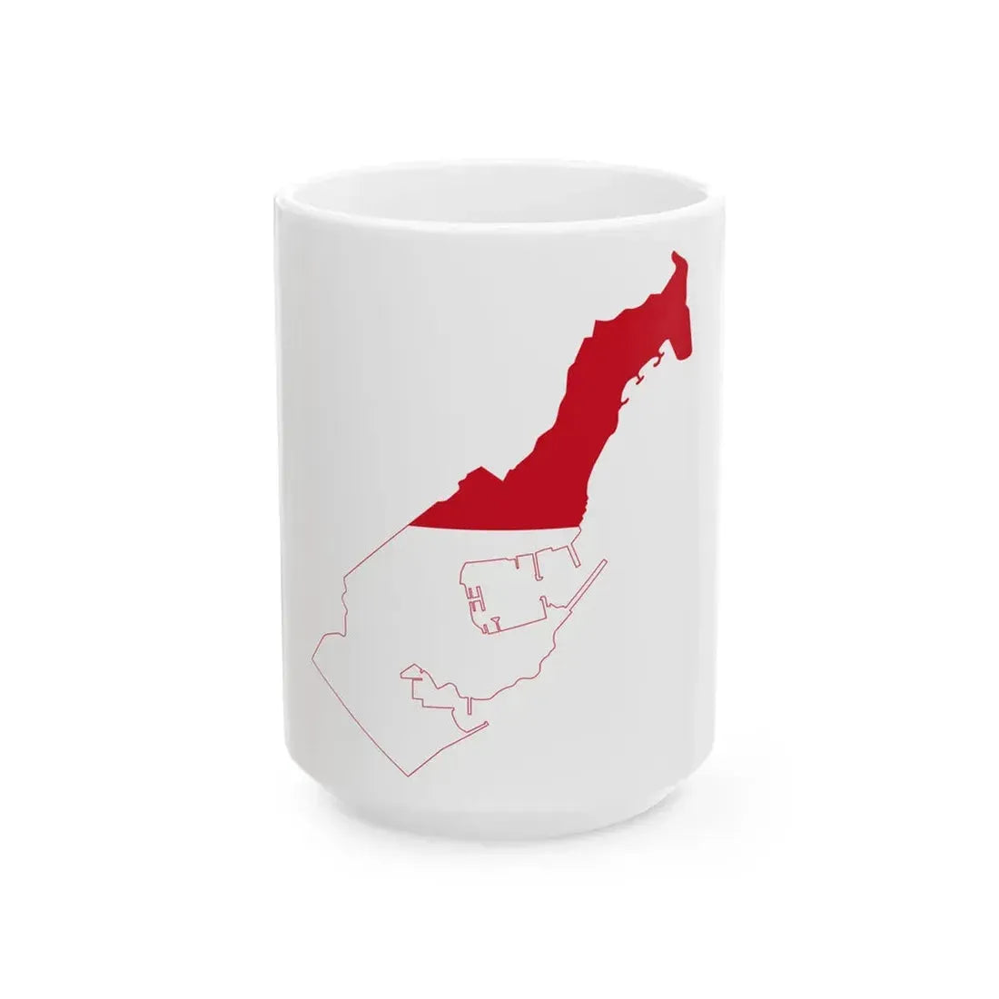 Flag-map of Monaco2 (Monaco) White Coffee Mug 15oz - Go Mug Yourself