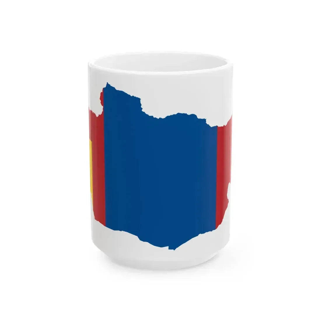 Flag-map of Mongolia (Mongolia) White Coffee Mug 15oz - Go Mug Yourself