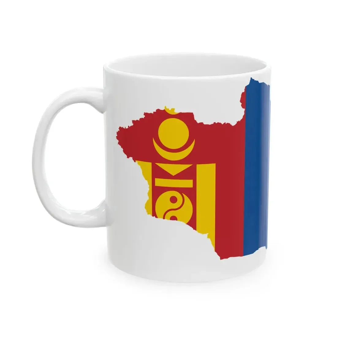 Flag-map of Mongolia (Mongolia) White Coffee Mug - Go Mug Yourself