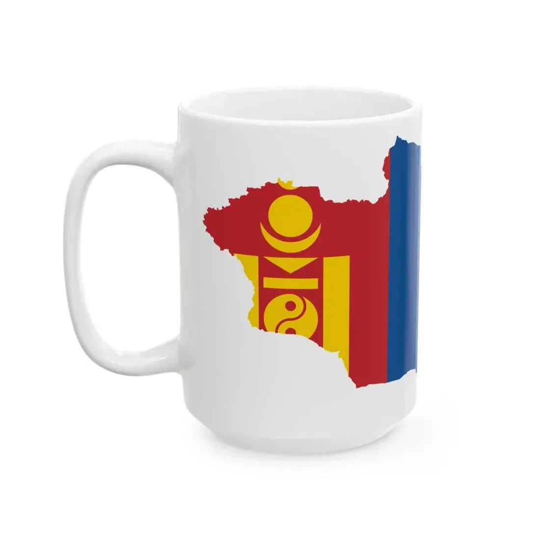 Flag-map of Mongolia (Mongolia) White Coffee Mug - Go Mug Yourself