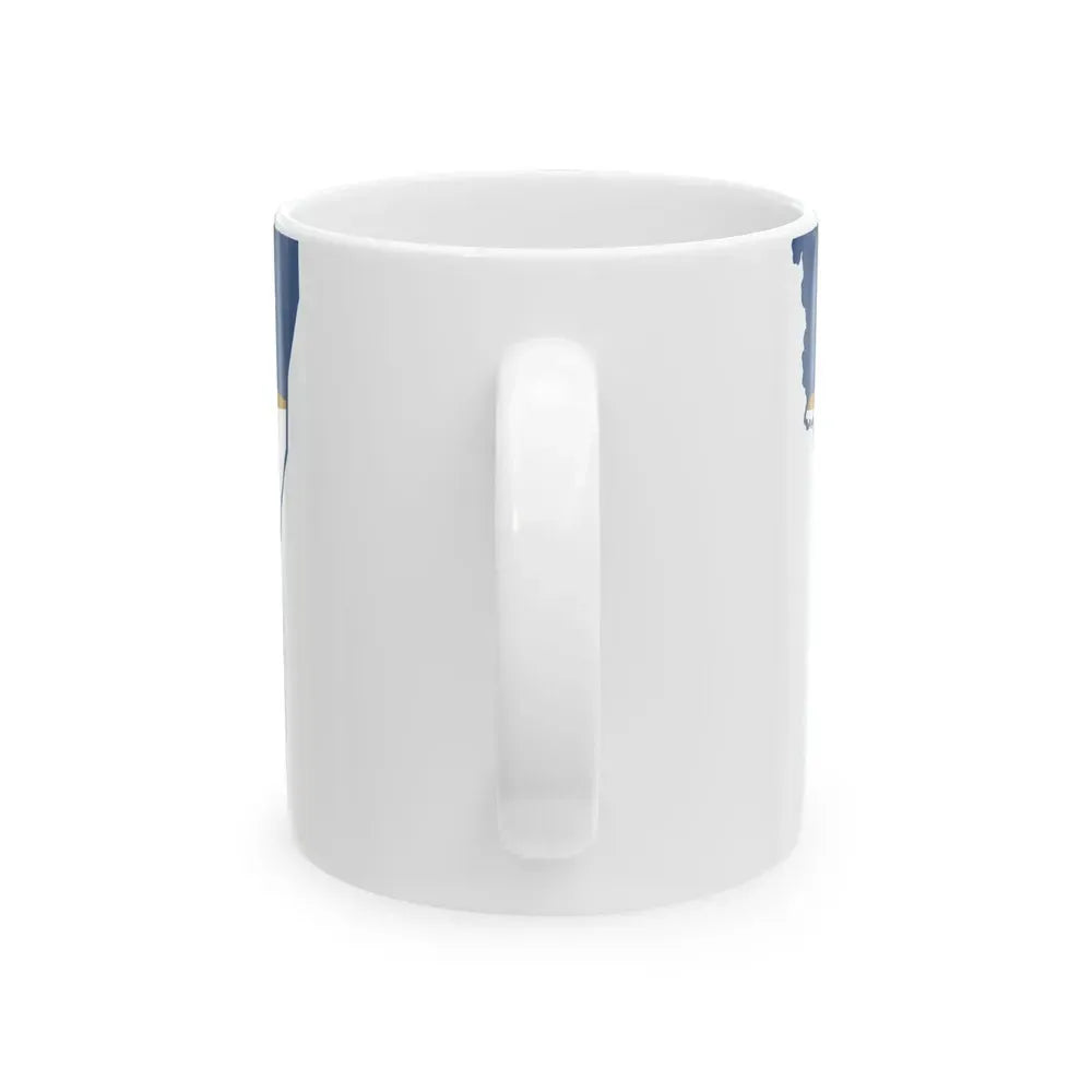 Flag map of Monongalia County West Virginia (United States) White Coffee Mug - Go Mug Yourself