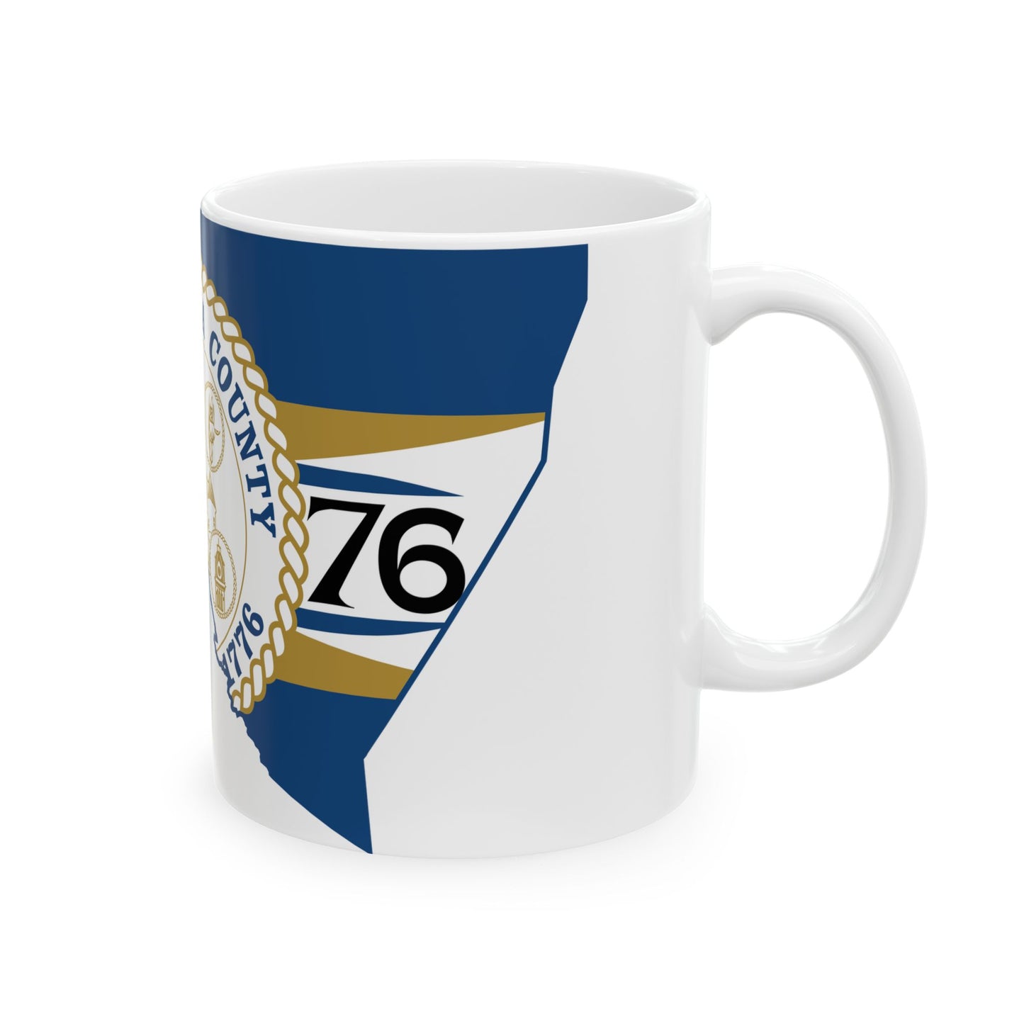 Flag map of Monongalia County West Virginia (United States) White Coffee Mug-Go Mug Yourself