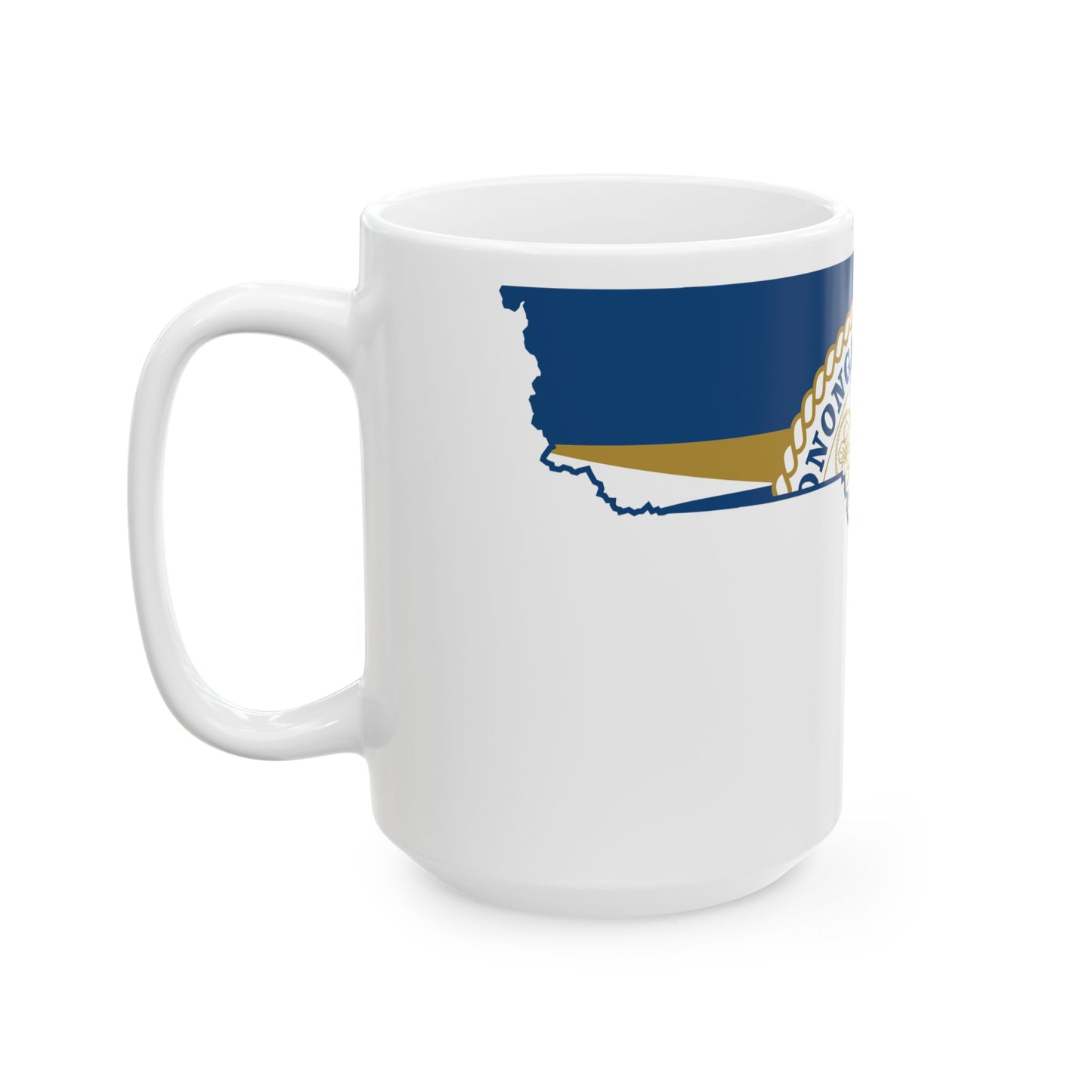 Flag map of Monongalia County West Virginia (United States) White Coffee Mug-Go Mug Yourself