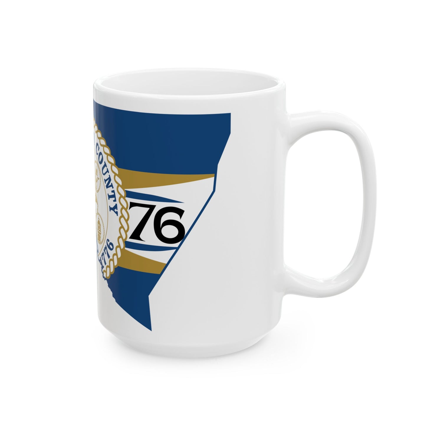 Flag map of Monongalia County West Virginia (United States) White Coffee Mug-Go Mug Yourself