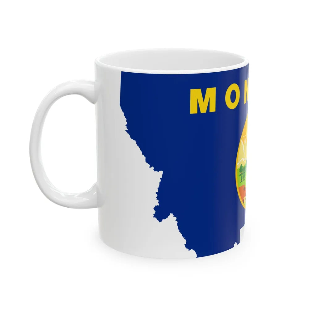 Flag-map of Montana (United States) White Coffee Mug - Go Mug Yourself