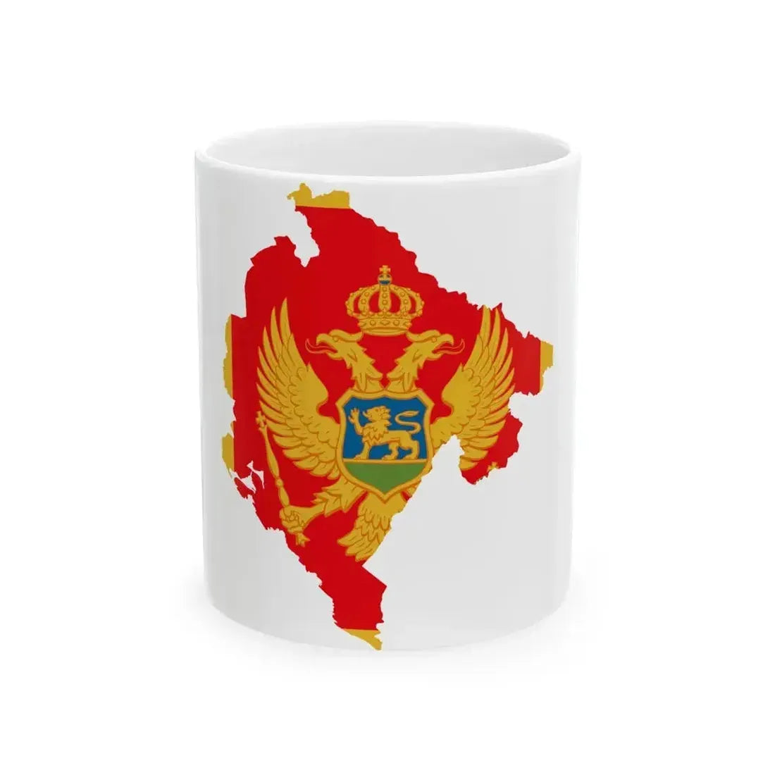 Flag map of Montenegro (Montenegro) White Coffee Mug 11oz - Go Mug Yourself