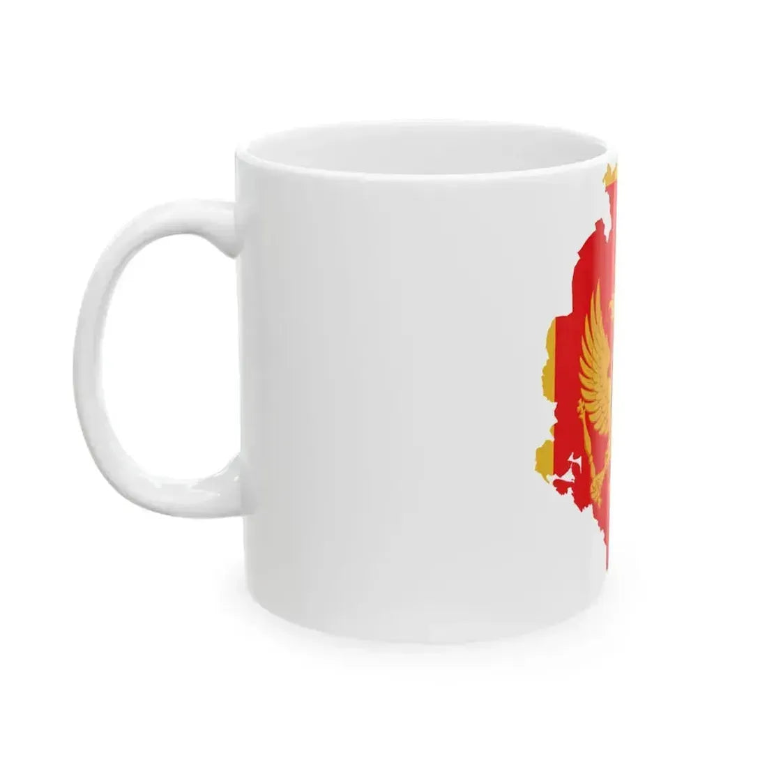 Flag map of Montenegro (Montenegro) White Coffee Mug - Go Mug Yourself