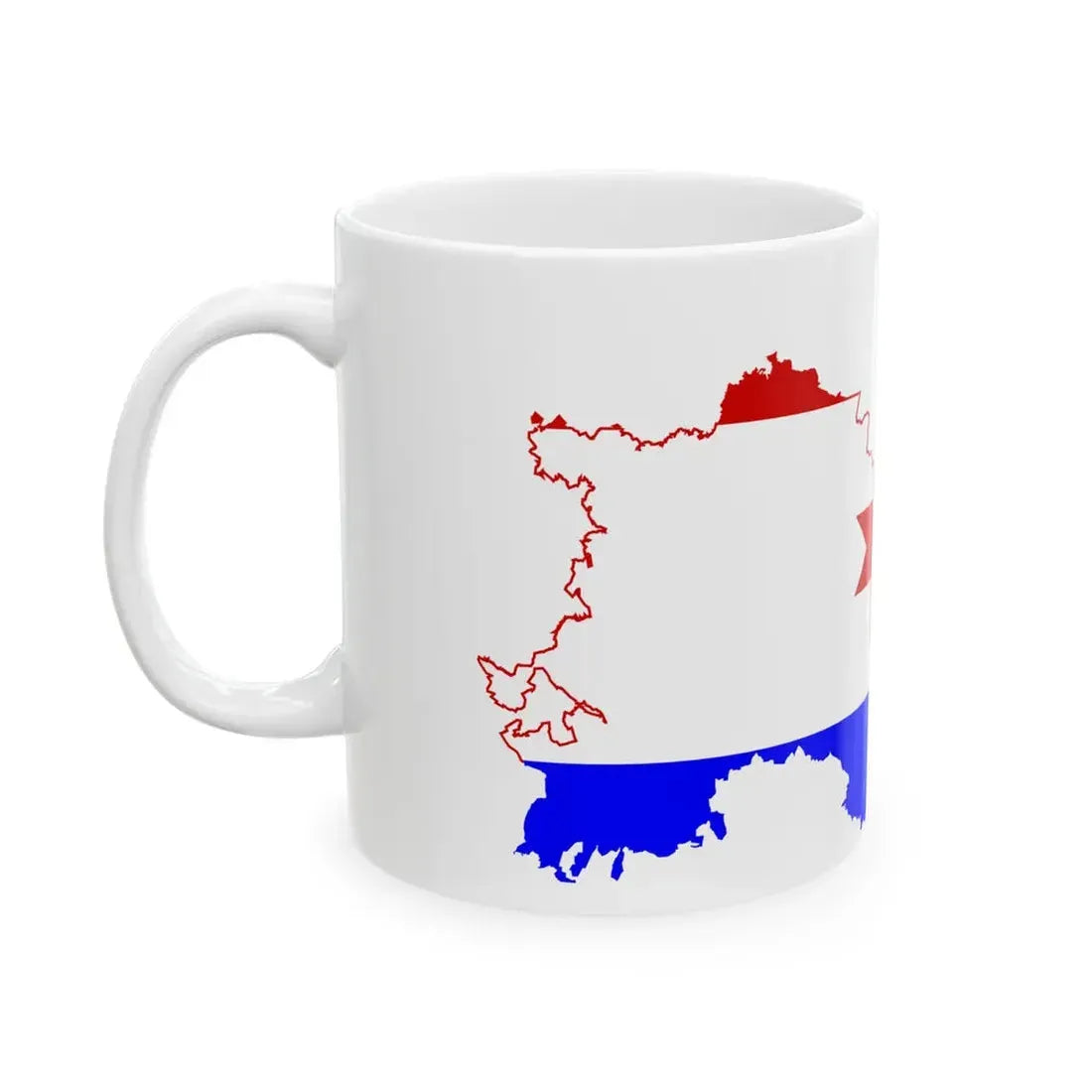 Flag-map of Mordovia (Russia) White Coffee Mug - Go Mug Yourself