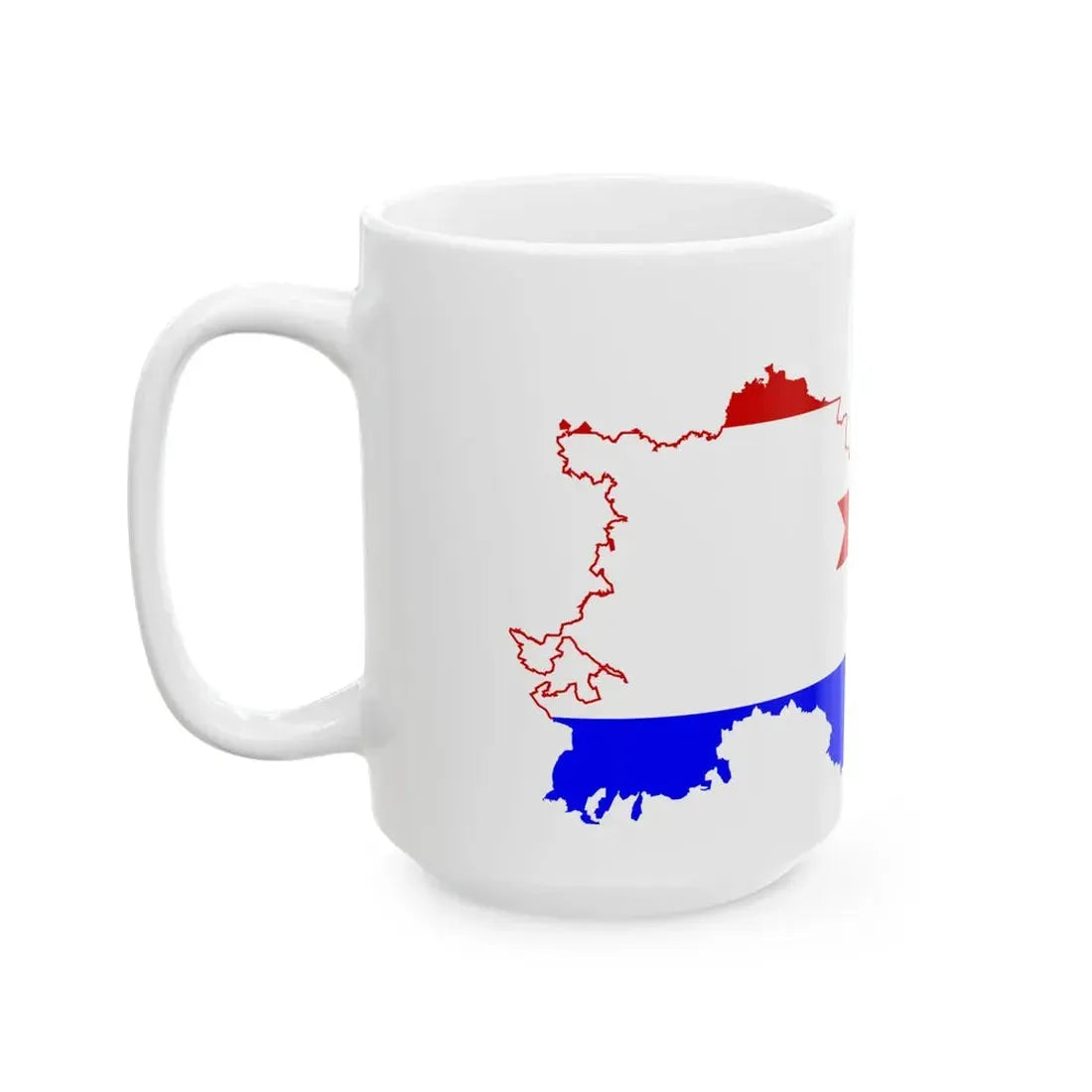 Flag-map of Mordovia (Russia) White Coffee Mug - Go Mug Yourself
