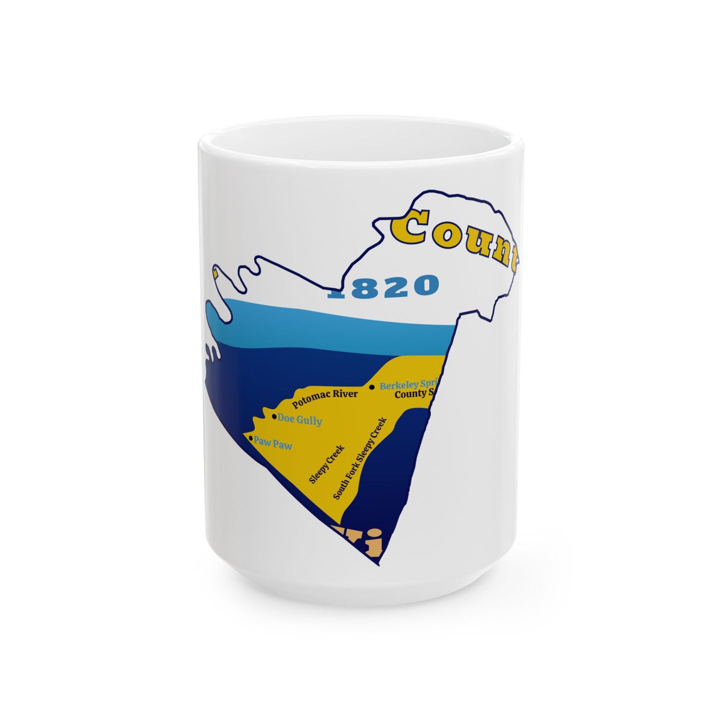Flag map of Morgan County West Virginia (United States) White Coffee Mug-15oz-Go Mug Yourself