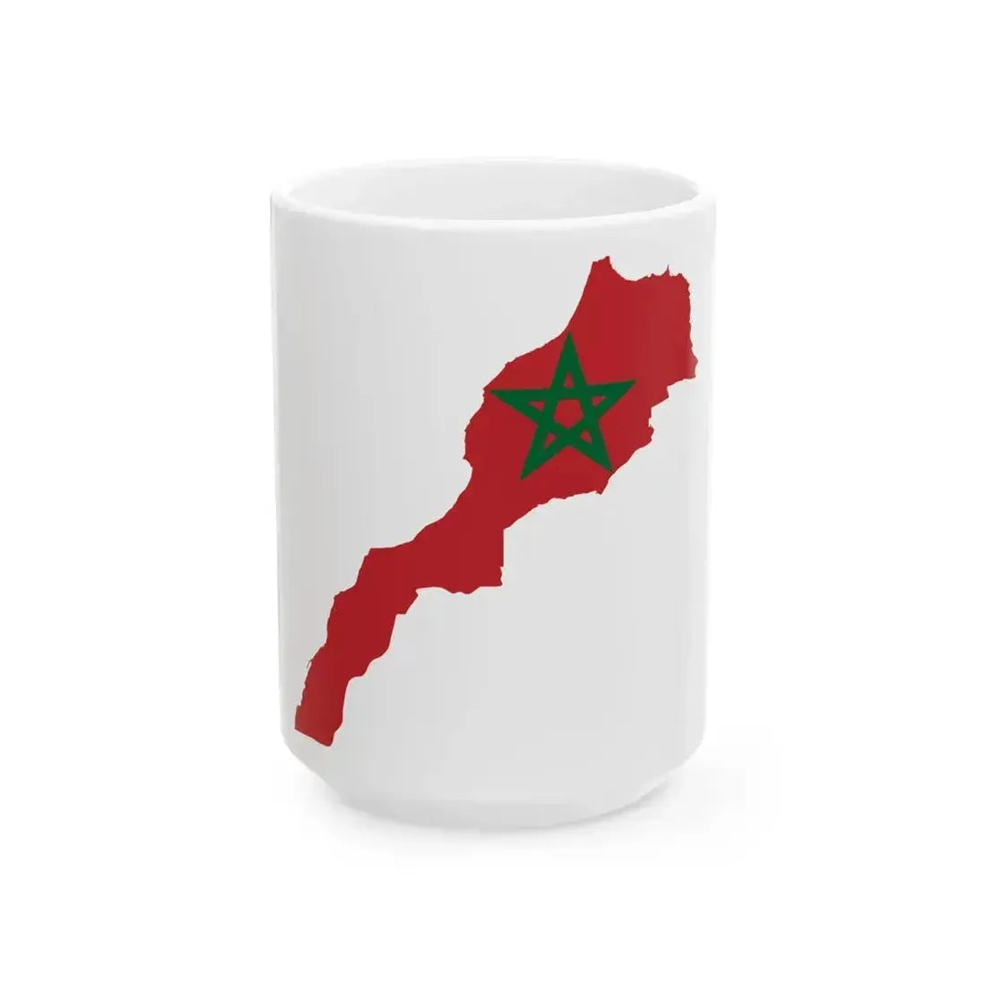 Flag map of Morocco de facto (Morocco) White Coffee Mug 15oz - Go Mug Yourself