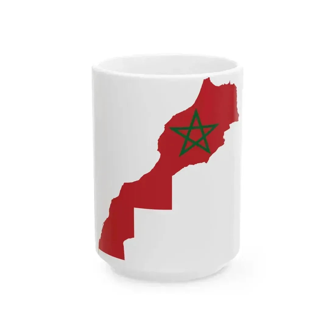 Flag map of Morocco (Morocco) White Coffee Mug 15oz - Go Mug Yourself