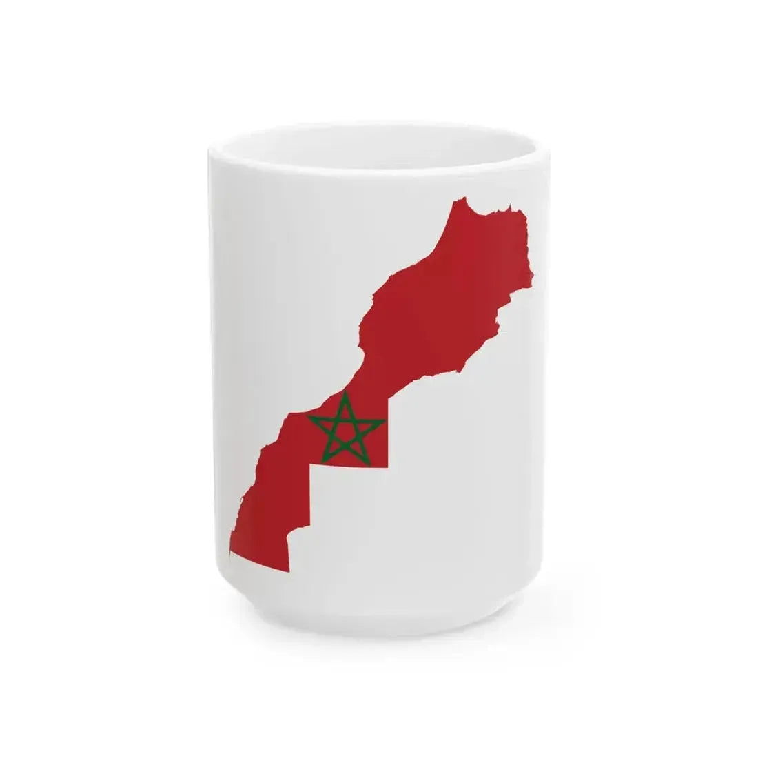 Flag Map of Morocco with Western Sahara (Morocco) White Coffee Mug 15oz - Go Mug Yourself