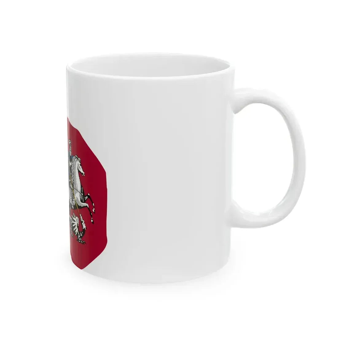 Flag-map of Moscow 1995 (Russia) White Coffee Mug - Go Mug Yourself