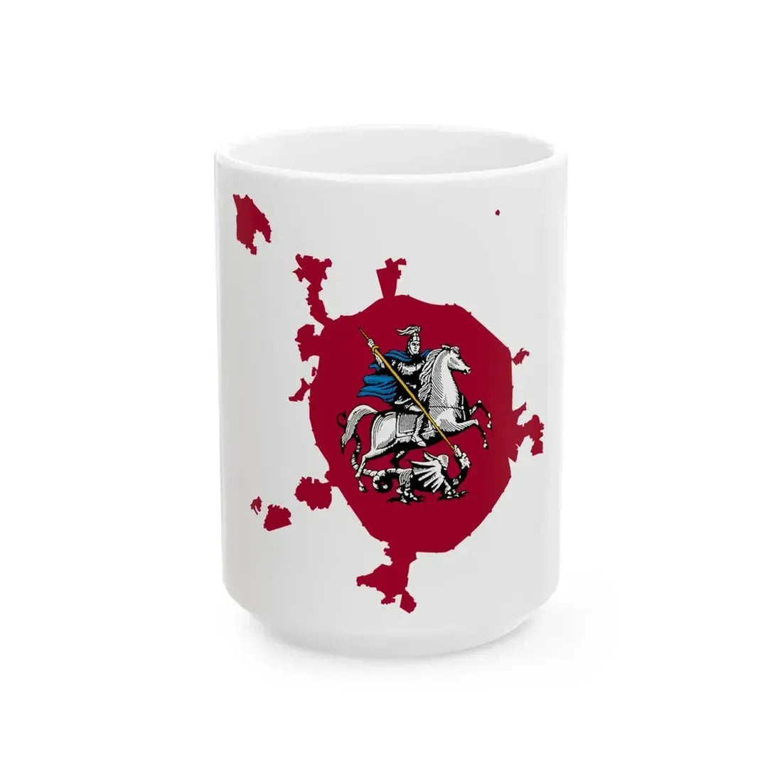 Flag-map of Moscow 2011-2012 (Russia) White Coffee Mug 15oz - Go Mug Yourself