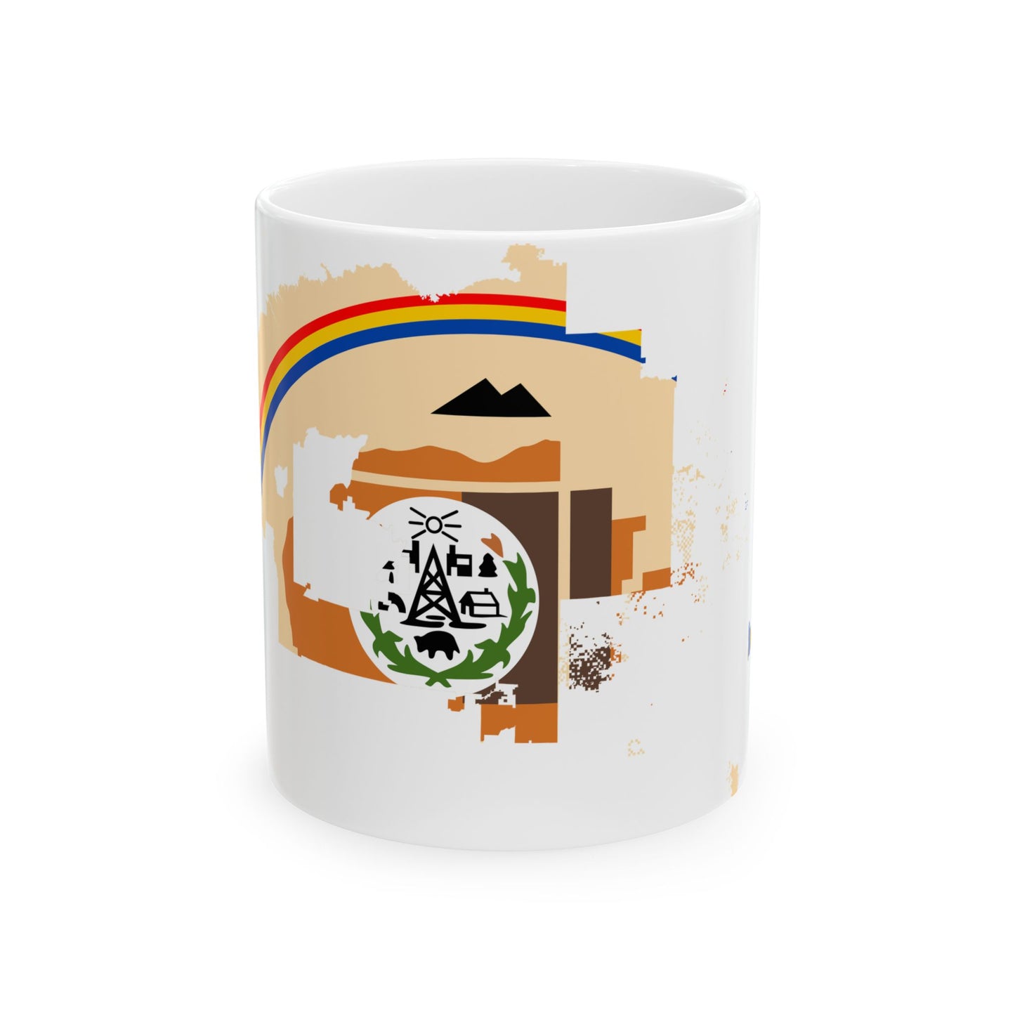 Flag map of Navajo Nation (United States) White Coffee Mug-11oz-Go Mug Yourself