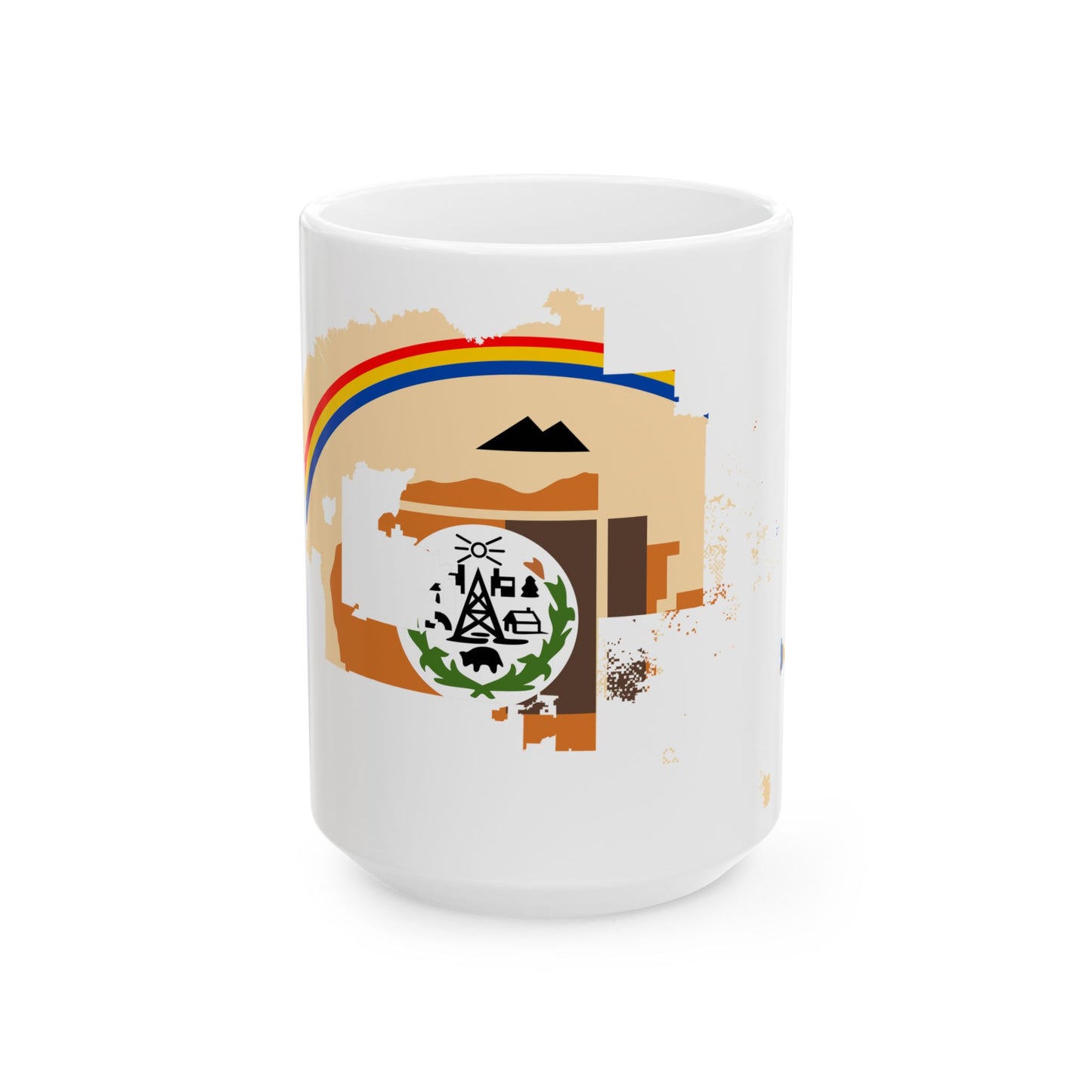 Flag map of Navajo Nation (United States) White Coffee Mug-15oz-Go Mug Yourself