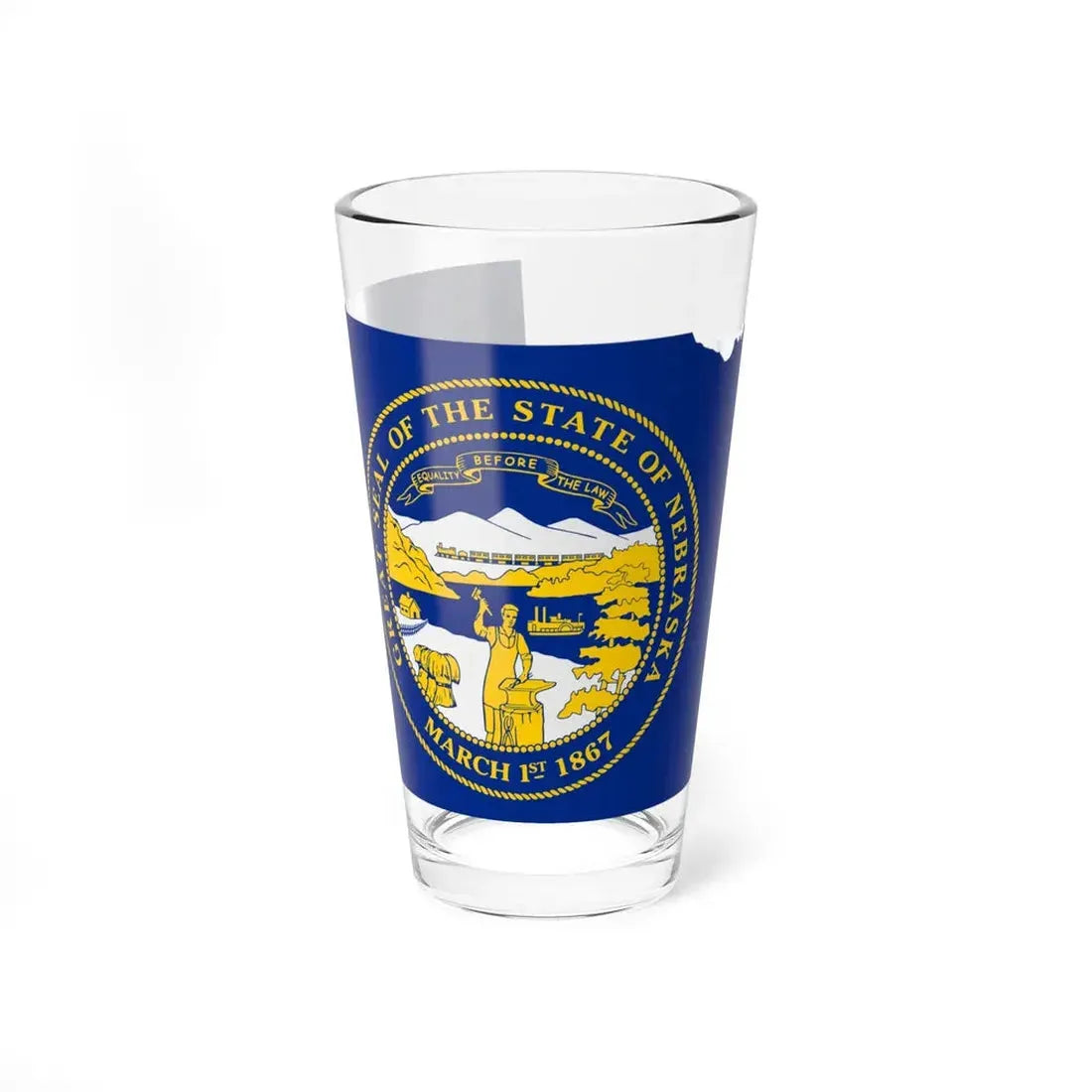 Flag-map of Nebraska (United States) Pint Glass 16oz 16oz - Go Mug Yourself