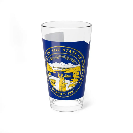 Flag-map of Nebraska (United States) Pint Glass 16oz 16oz - Go Mug Yourself